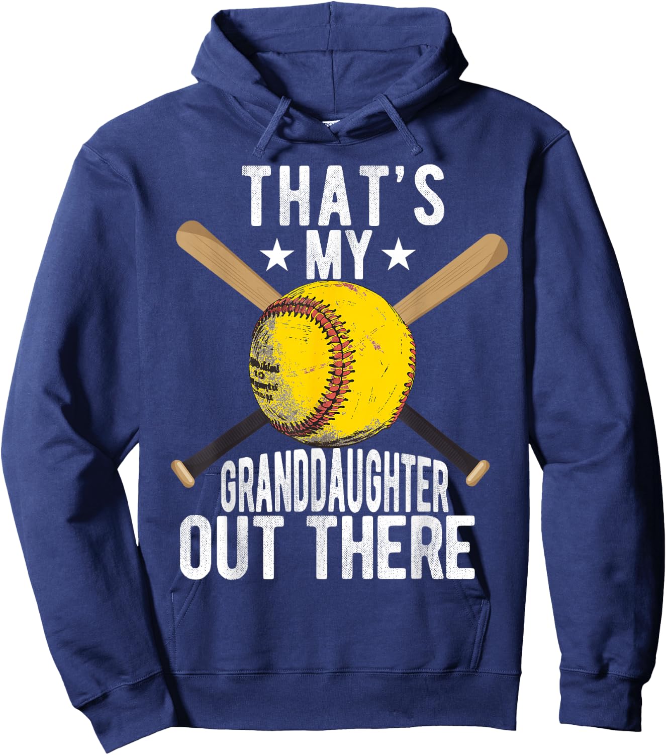 That's My Granddaughter Out There Softball Grandpa Grandma Hoodie - Hoodie | Navy