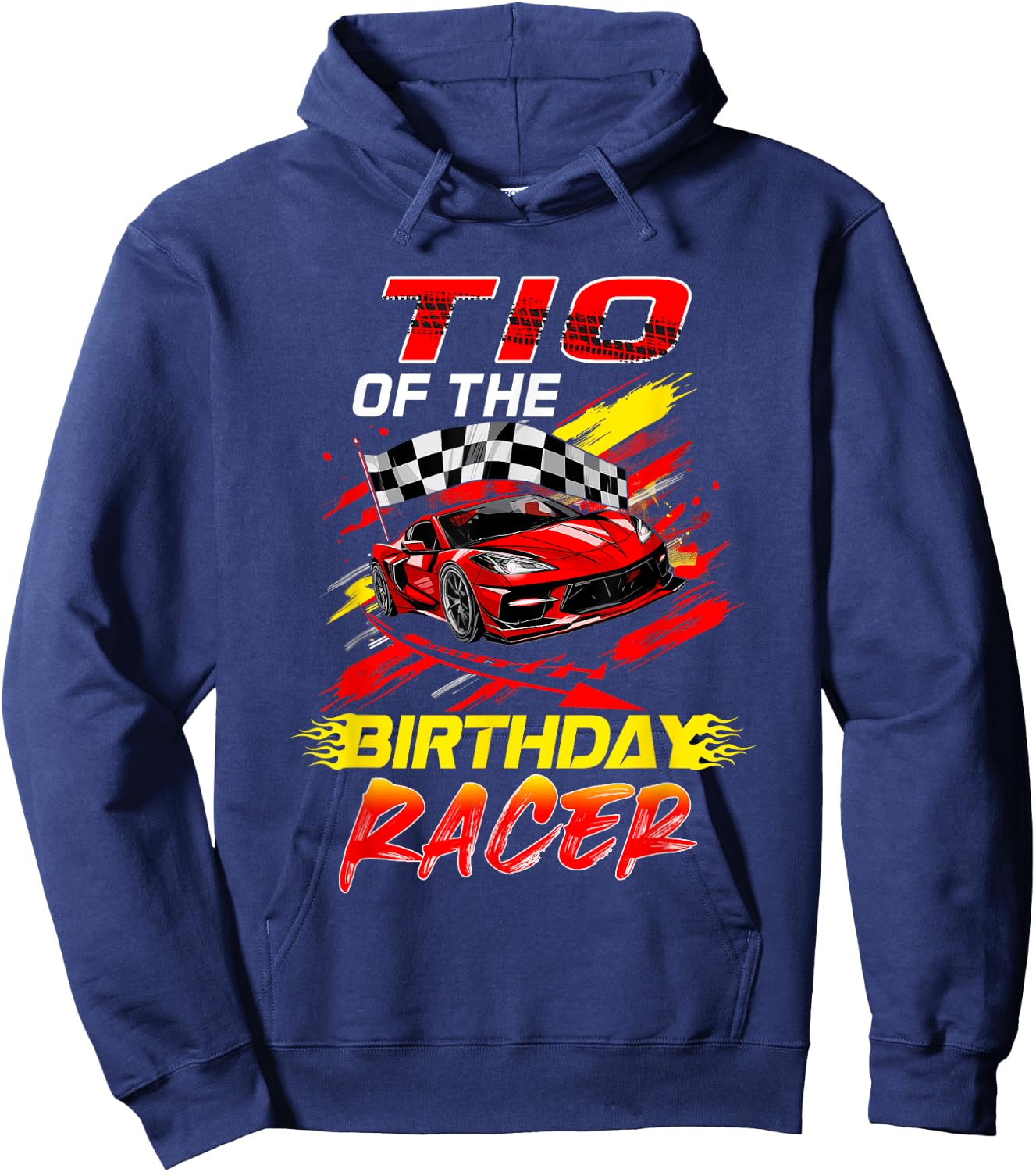 Tio Of The Birthday Racer Race Car Party Family Matching Hoodie - Hoodie | Navy