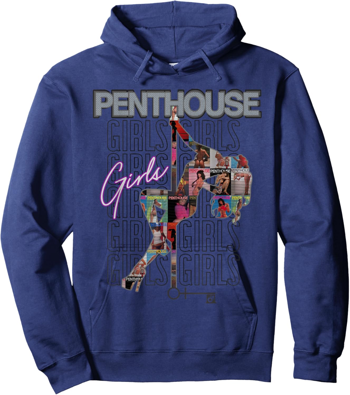 Penthouse Magazine Girls Pole Dance Burlesque Pinup Vintage Hoodie - Hoodie | Navy
