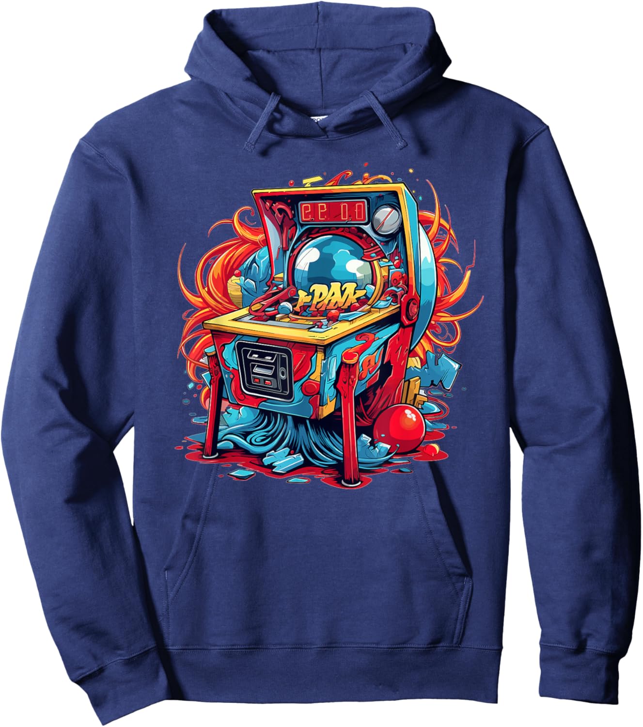 Colorful Pinball Machine Hoodie - Hoodie | Navy