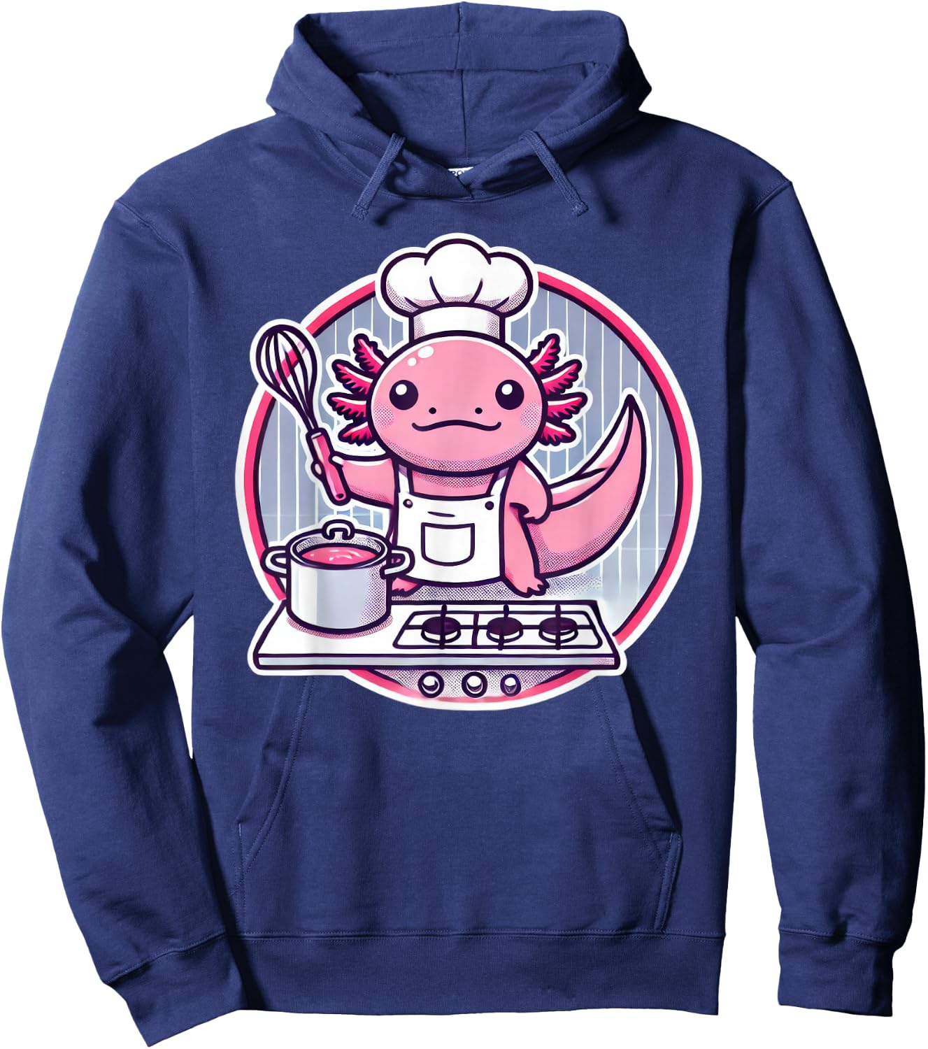 Cute Axolotl Chef Cooking Hoodie - Hoodie | Navy