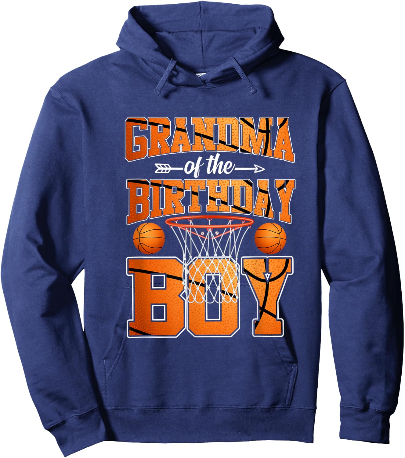 Basketball Grandma Of The Birthday Boy Basketball Birthday Hoodie - Hoodie | Navy