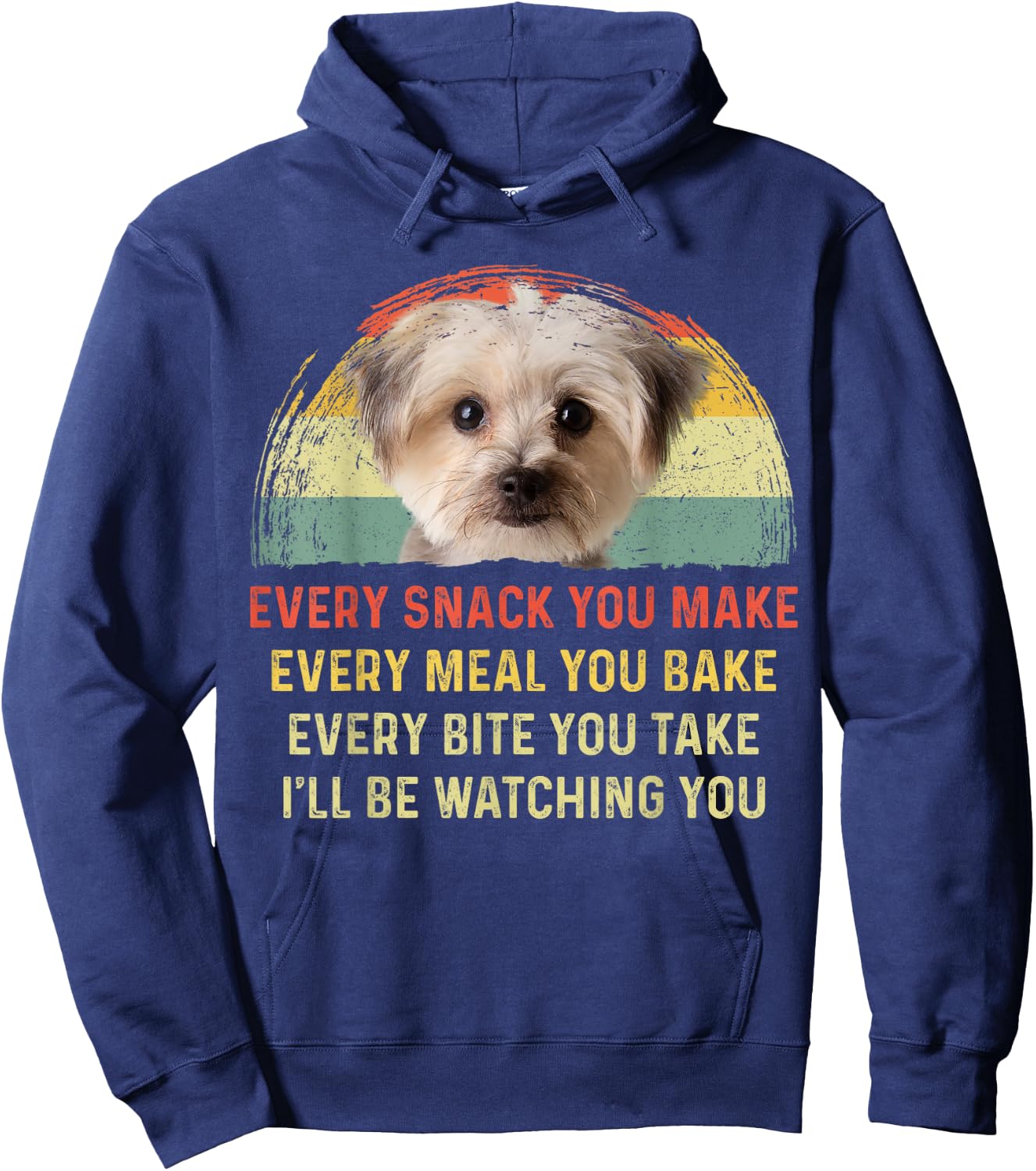 Every Snack You Make Morkie Dog Mom Dog Dad Retro Men Women Girls Kids Hoodie - Hoodie | Navy