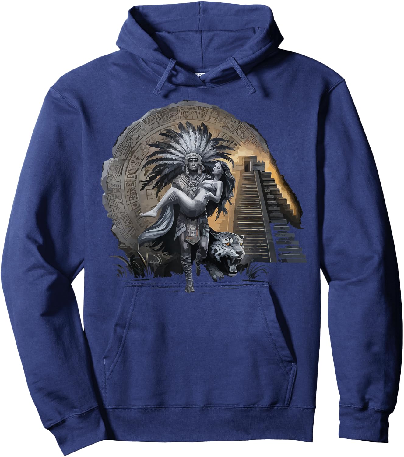 Aztec Warrior Mayan Indigenous Mexican Aztec Jaguar Hoodie - Hoodie | Navy