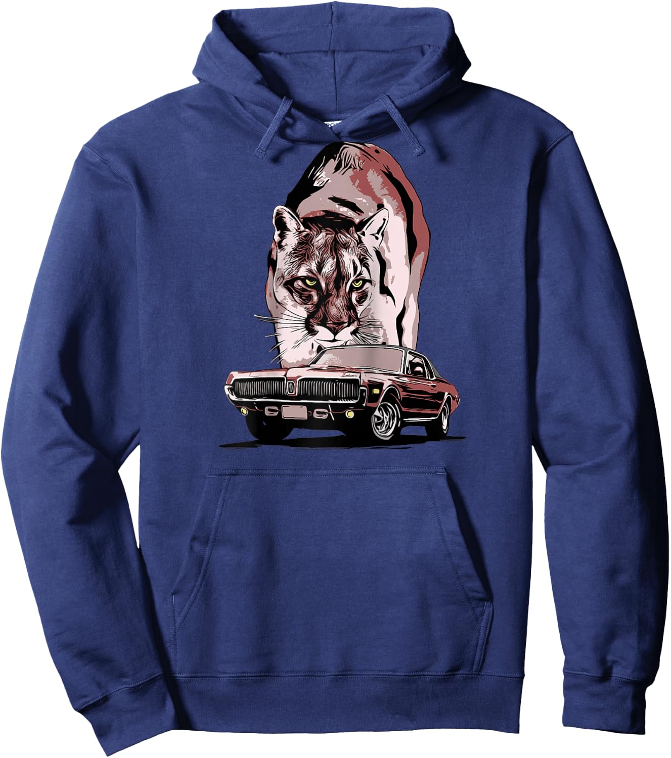 1968 67 68 69 Mercury classic Cougar Vinatge cars Raglan Baseball Hoodie - Hoodie | Navy