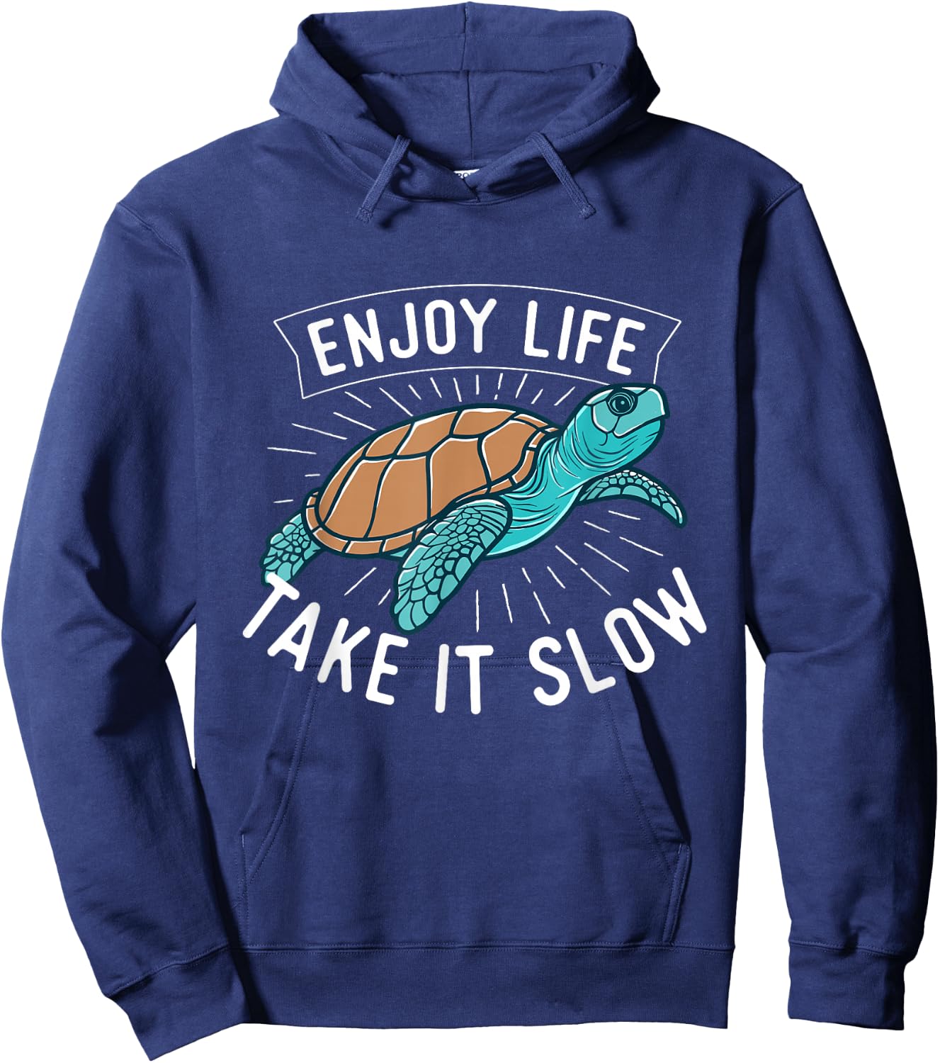 Enjoy Life Take It Slow Bald Head Island - Sea Turtle Lover Hoodie - Hoodie | Navy