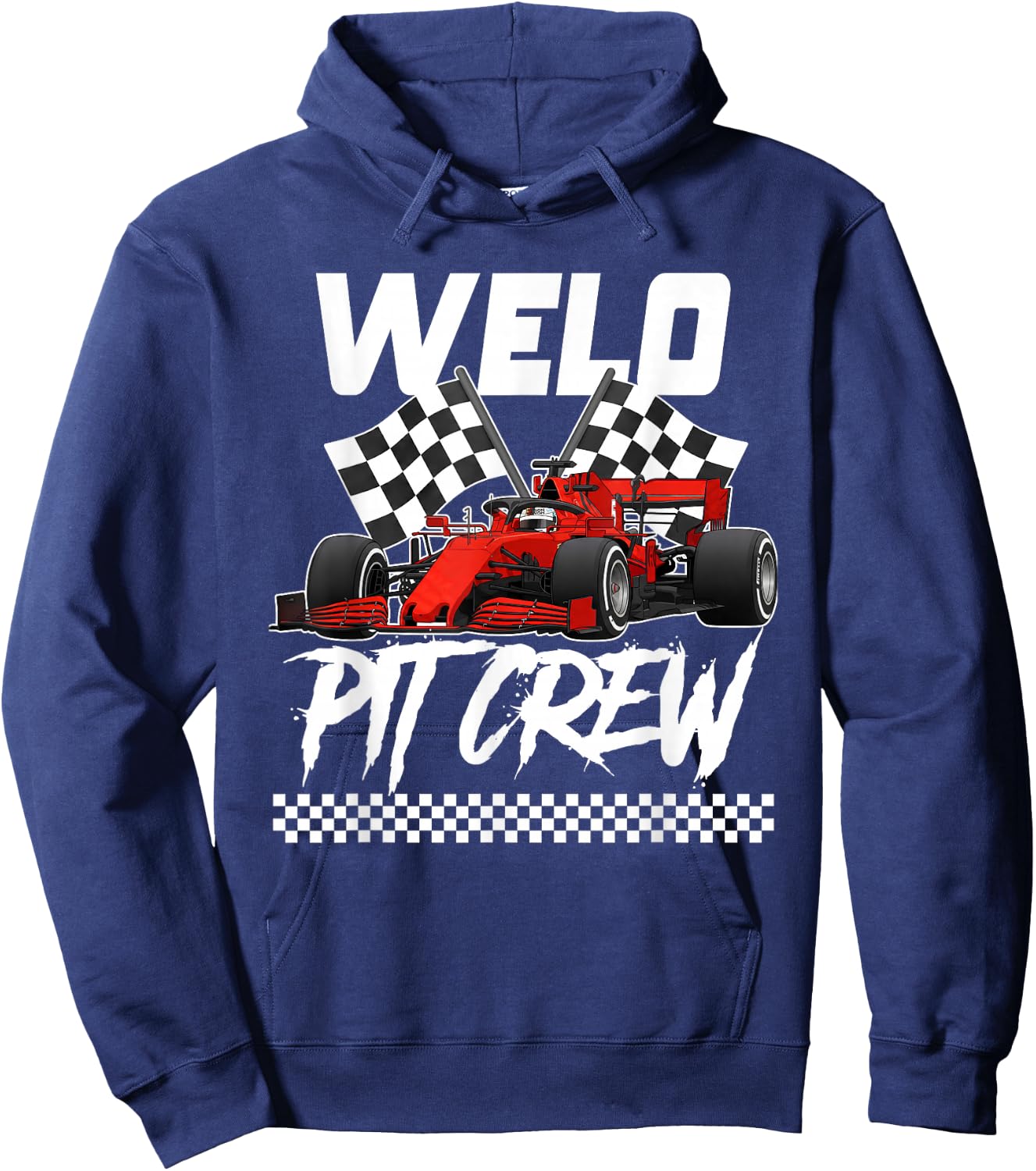 Race Car Birthday Party Racing Family Welo Pit Crew Hoodie - Hoodie | Navy