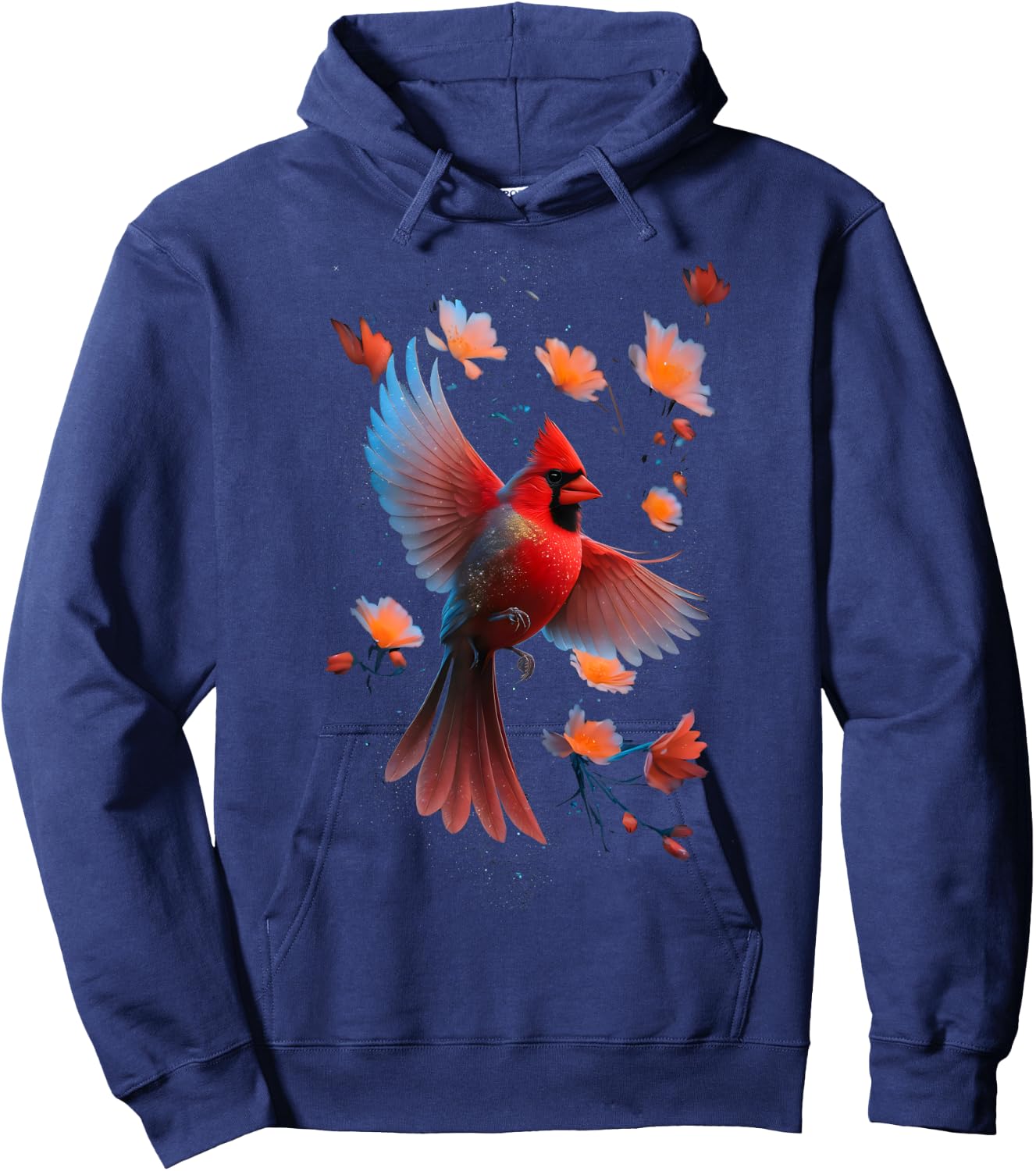 Cute Red Cardinal Bird Lovers Birdwatching Birding Vintage Hoodie - Hoodie | Navy