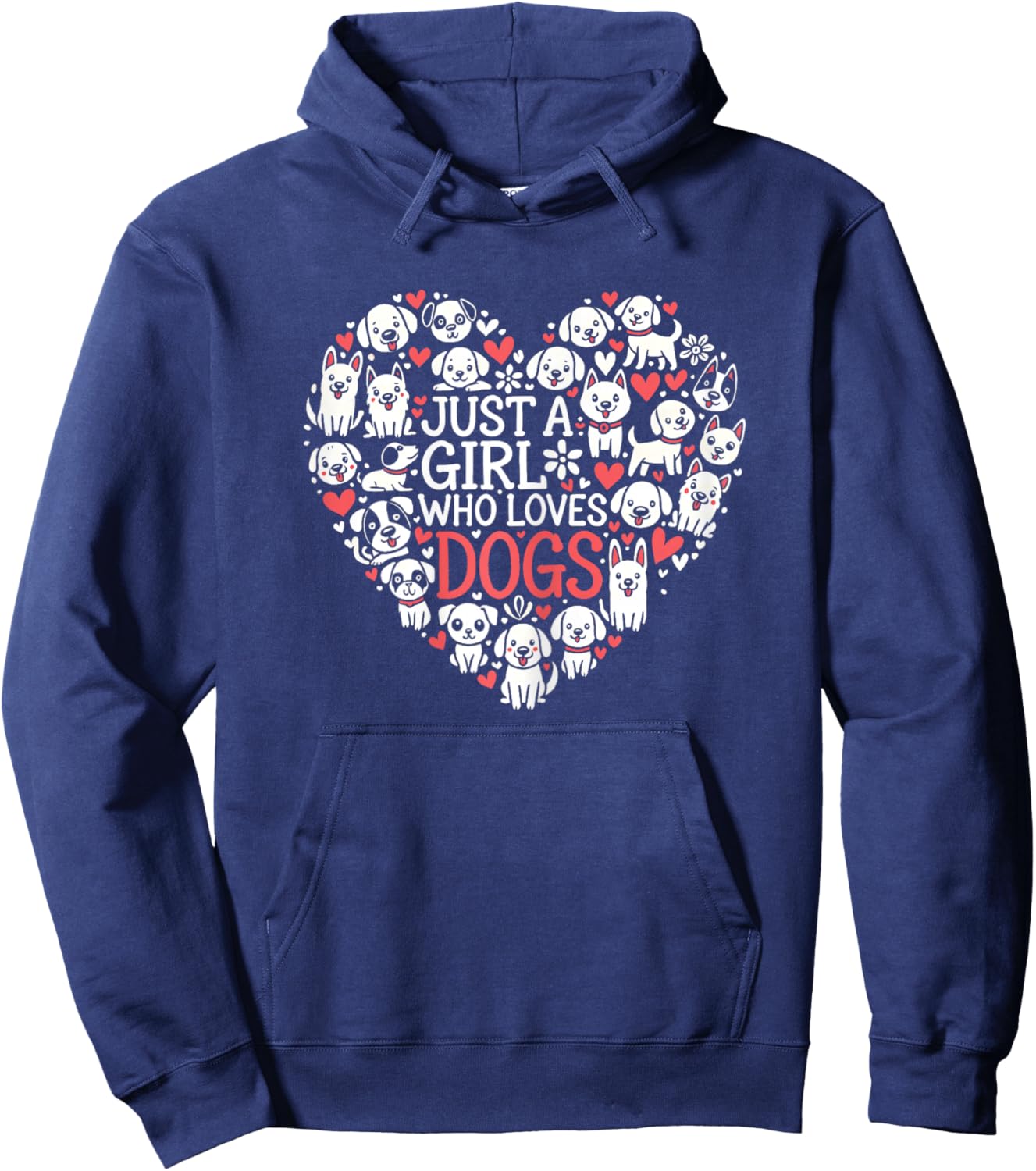 Cute Dog Lover Cute Puppy Girl Design Hoodie - Hoodie | Navy