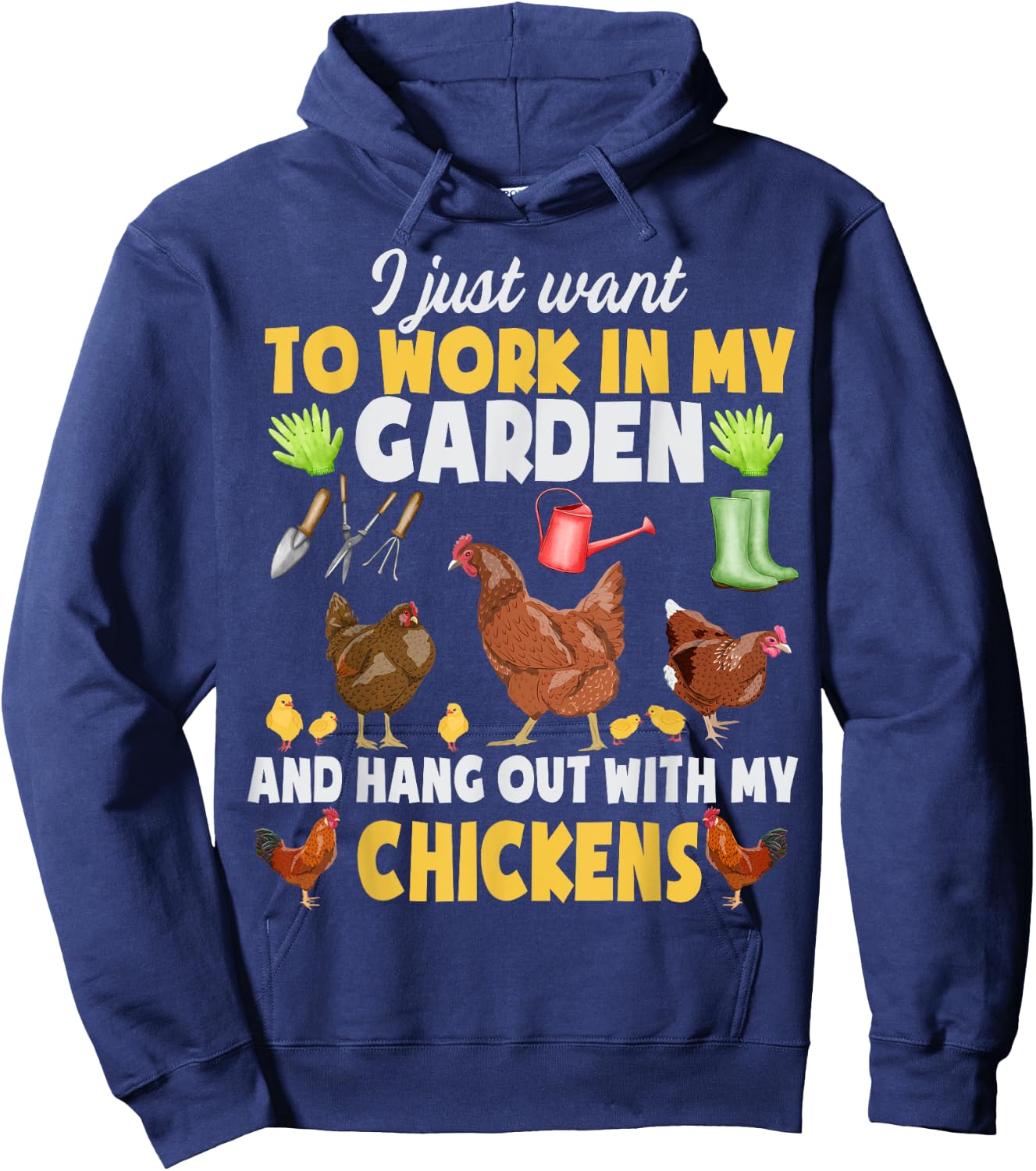 Chicken Animal Farm Garden For Farmer, Men, Women, Gardening Hoodie - Hoodie | Navy