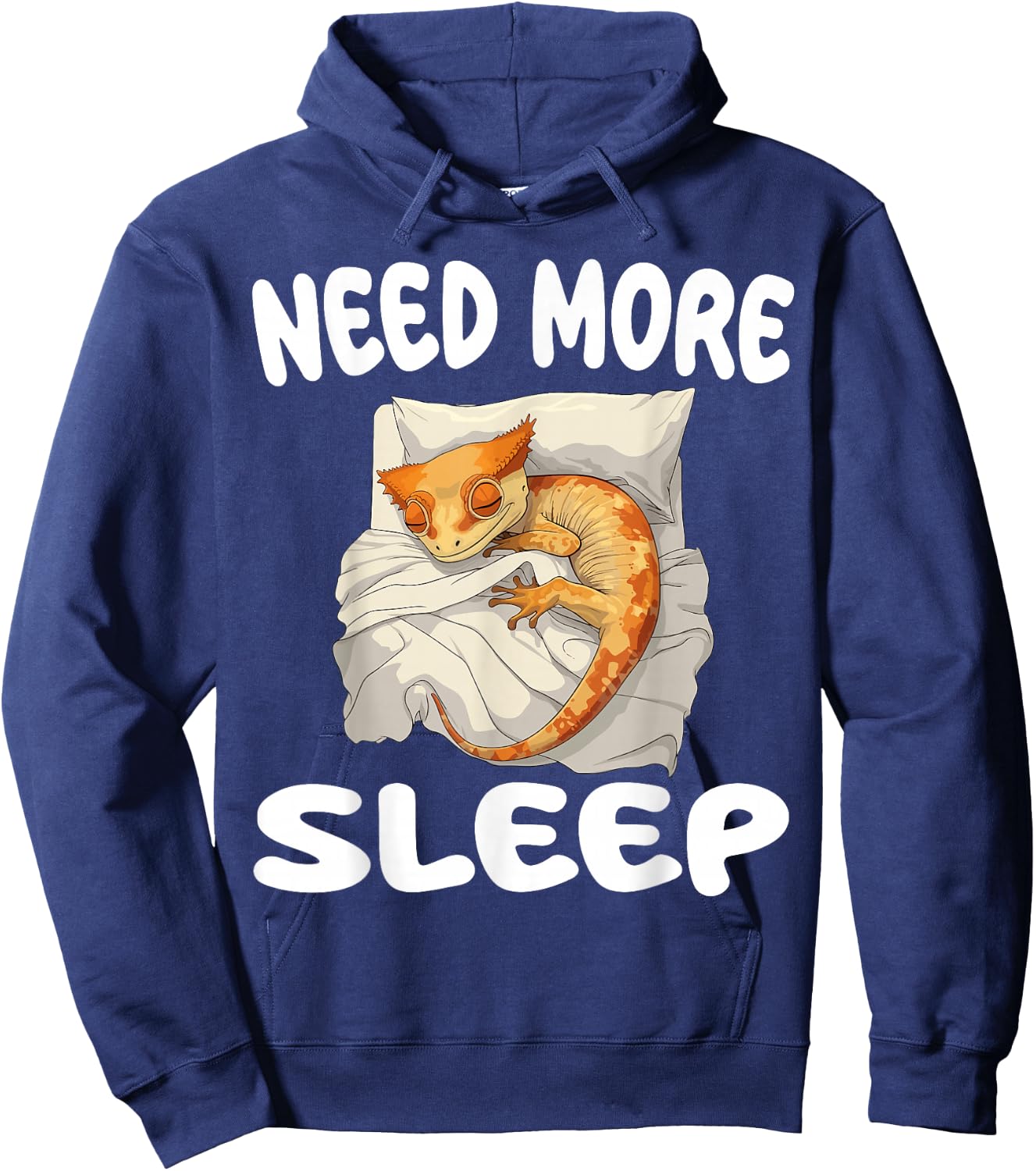 Cute Crested Gecko Need More Sleep Pajamas Nightgown Hoodie - Hoodie | Navy