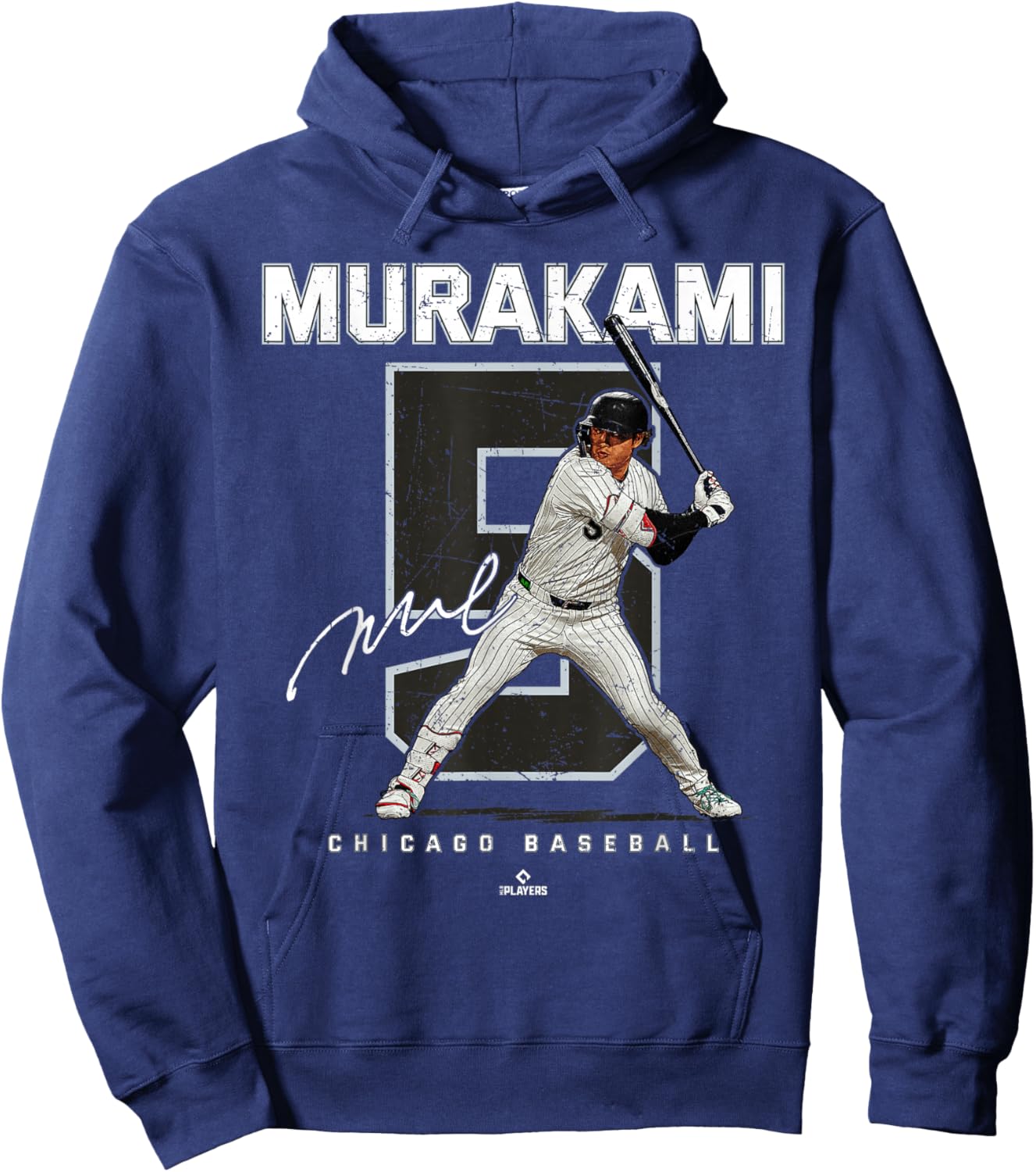 Number and Portrait Munetaka Murakami Chicago Baseball MLBPA Hoodie - Hoodie | Navy