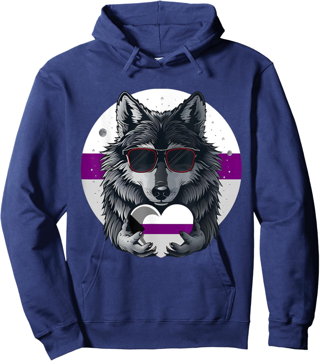 Demisexual Pride Flag Wolf Demisexuality Demisexual Flag Hoodie - Hoodie | Navy