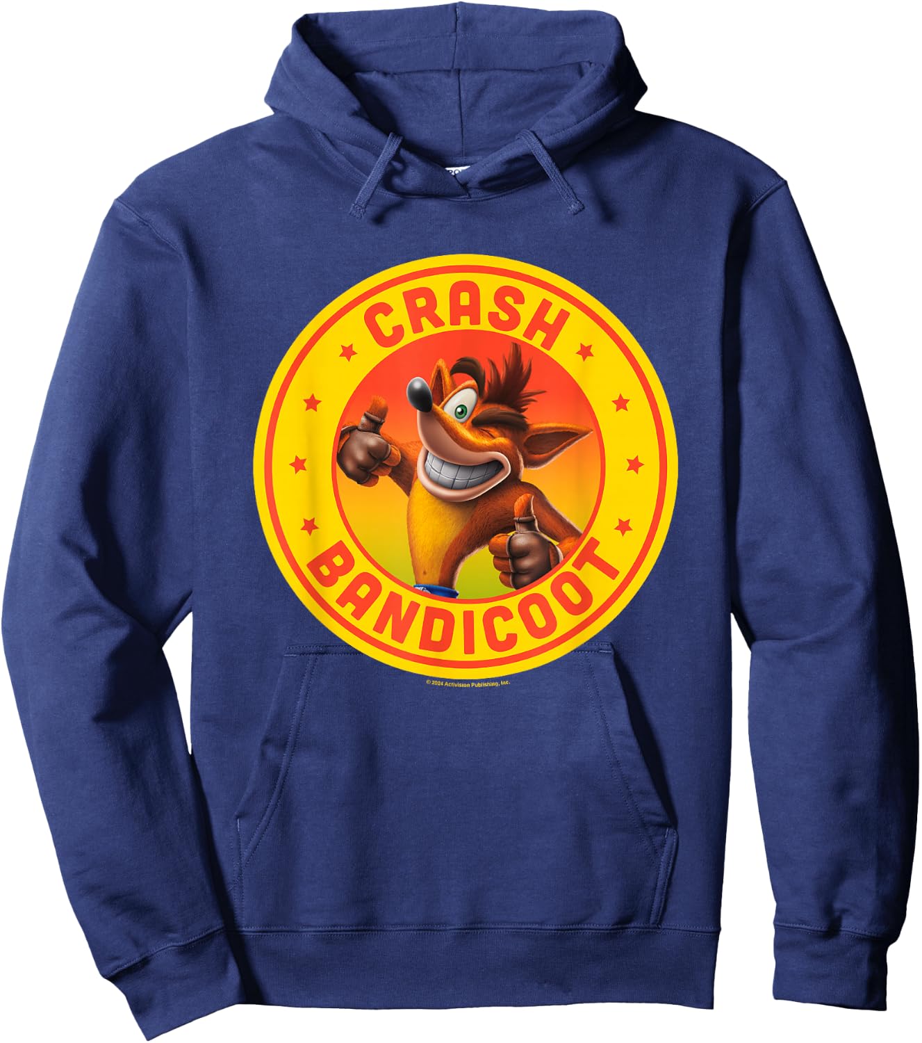 Crash Bandicoot Thumbs Up Star Spangled Logo Hoodie - Hoodie | Navy