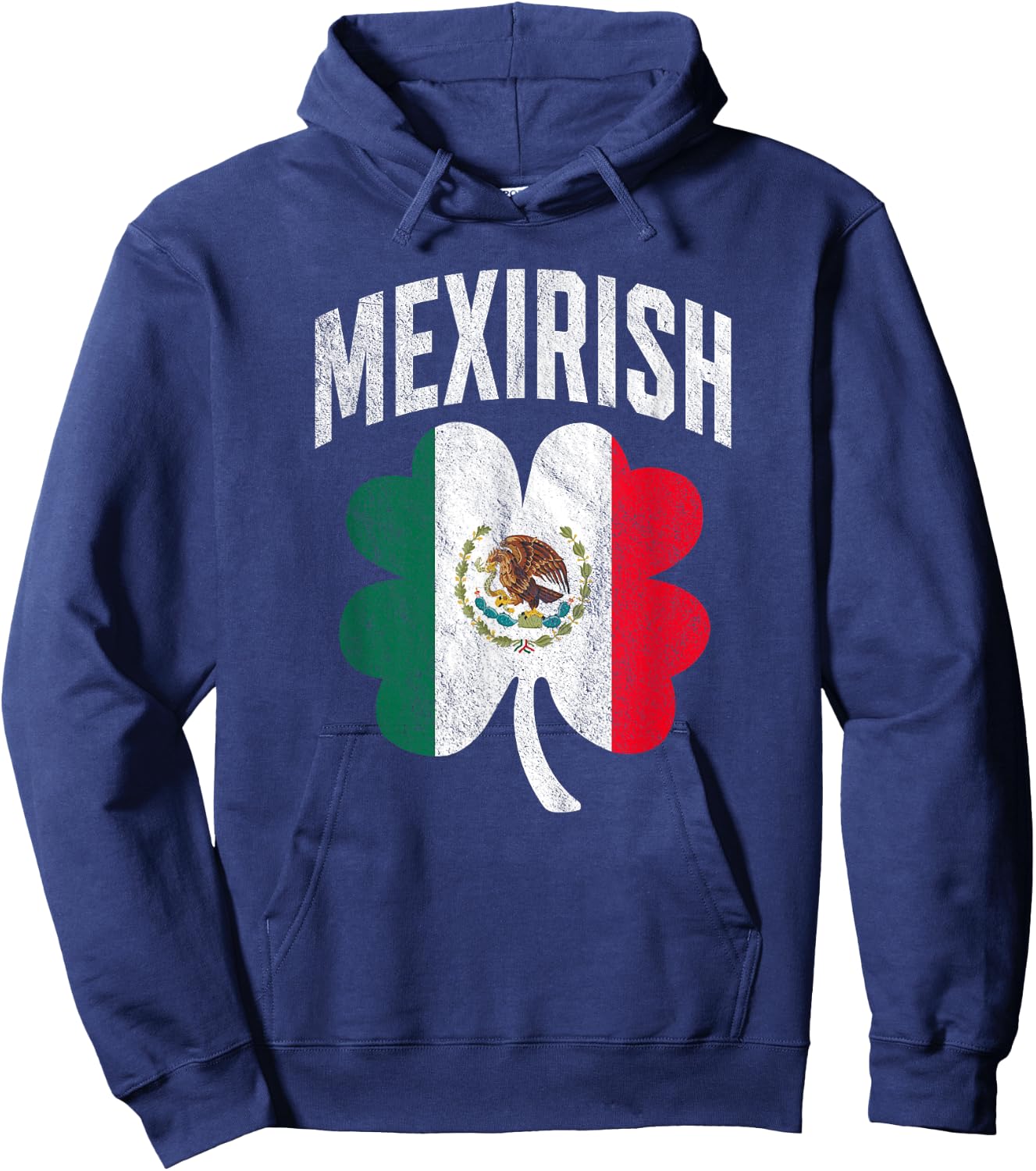Irish Mexican Flag Shamrock Proud Mexirish St Patricks Day Hoodie - Hoodie | Navy