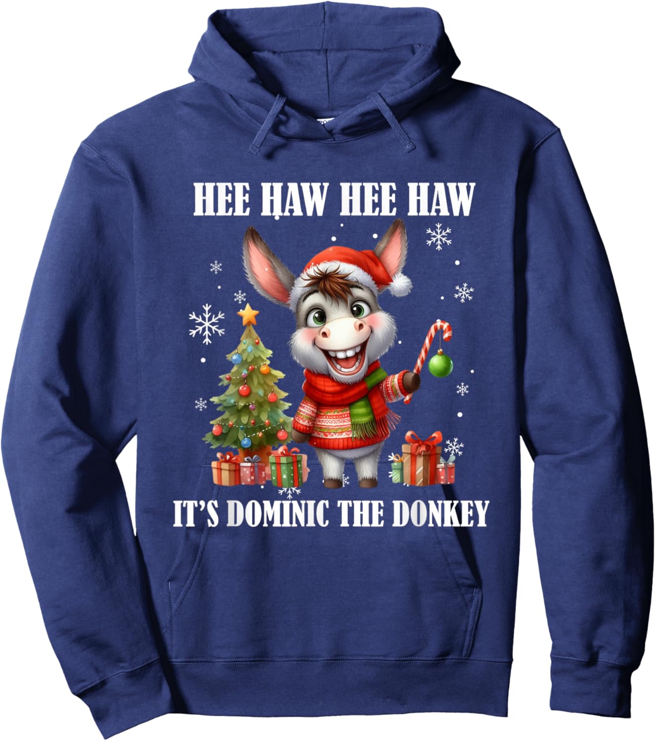 Fun Ugly Christmas Traditions Celebration Funny Christmas Italian Christmas Donkey Dominic The Donkey Hoodie - Hoodie | Navy