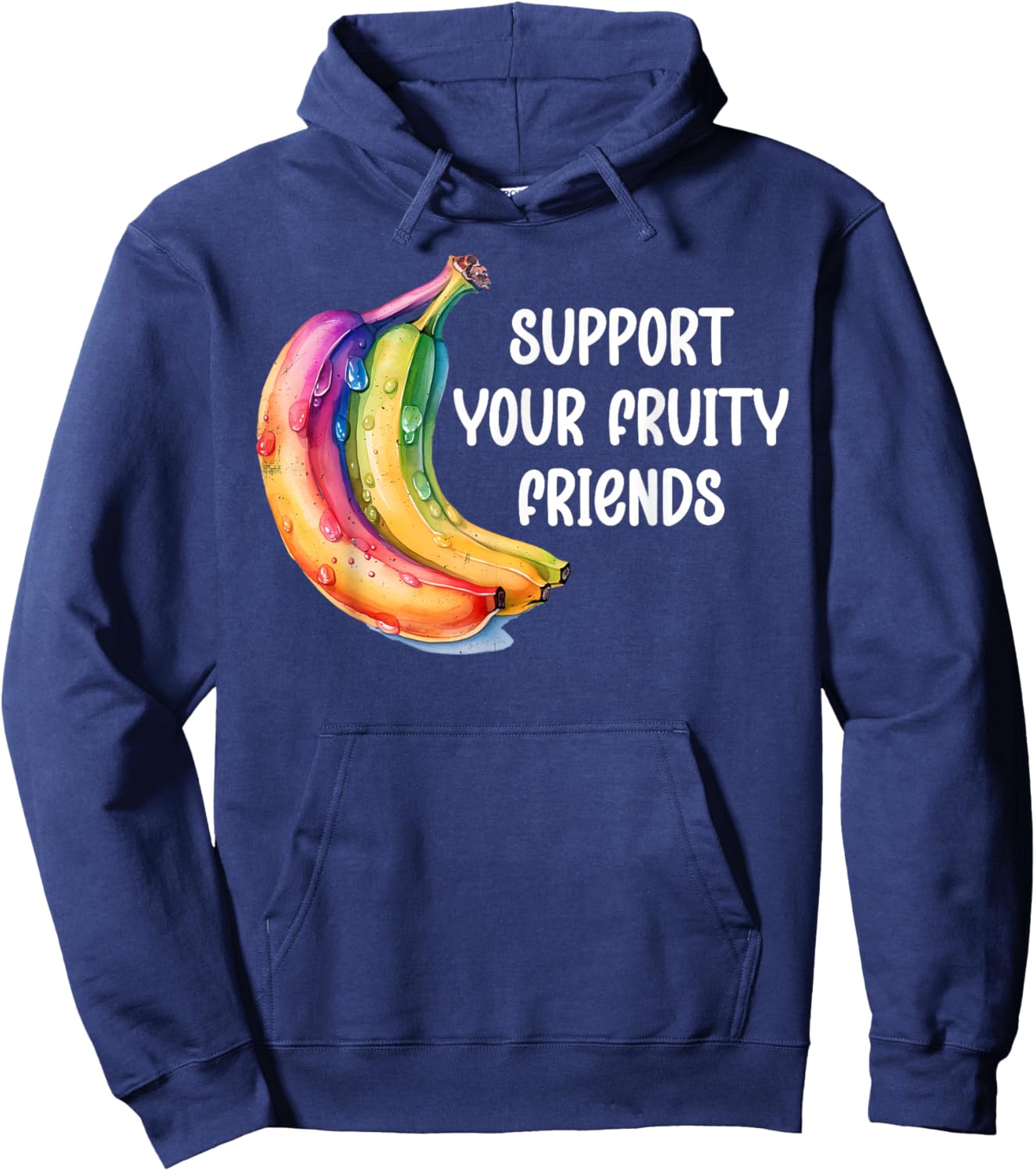 Support Your Fruity Friends Gay Pride Outfit Ally LGBTQ LGBT Hoodie - Hoodie | Navy