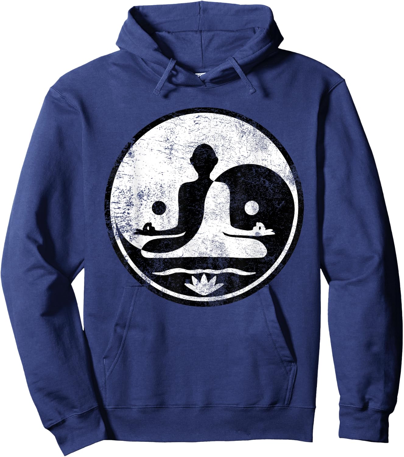 Yin Yang Yoga Lotus Harmony Balance Meditation Zen Gift Hoodie - Hoodie | Navy