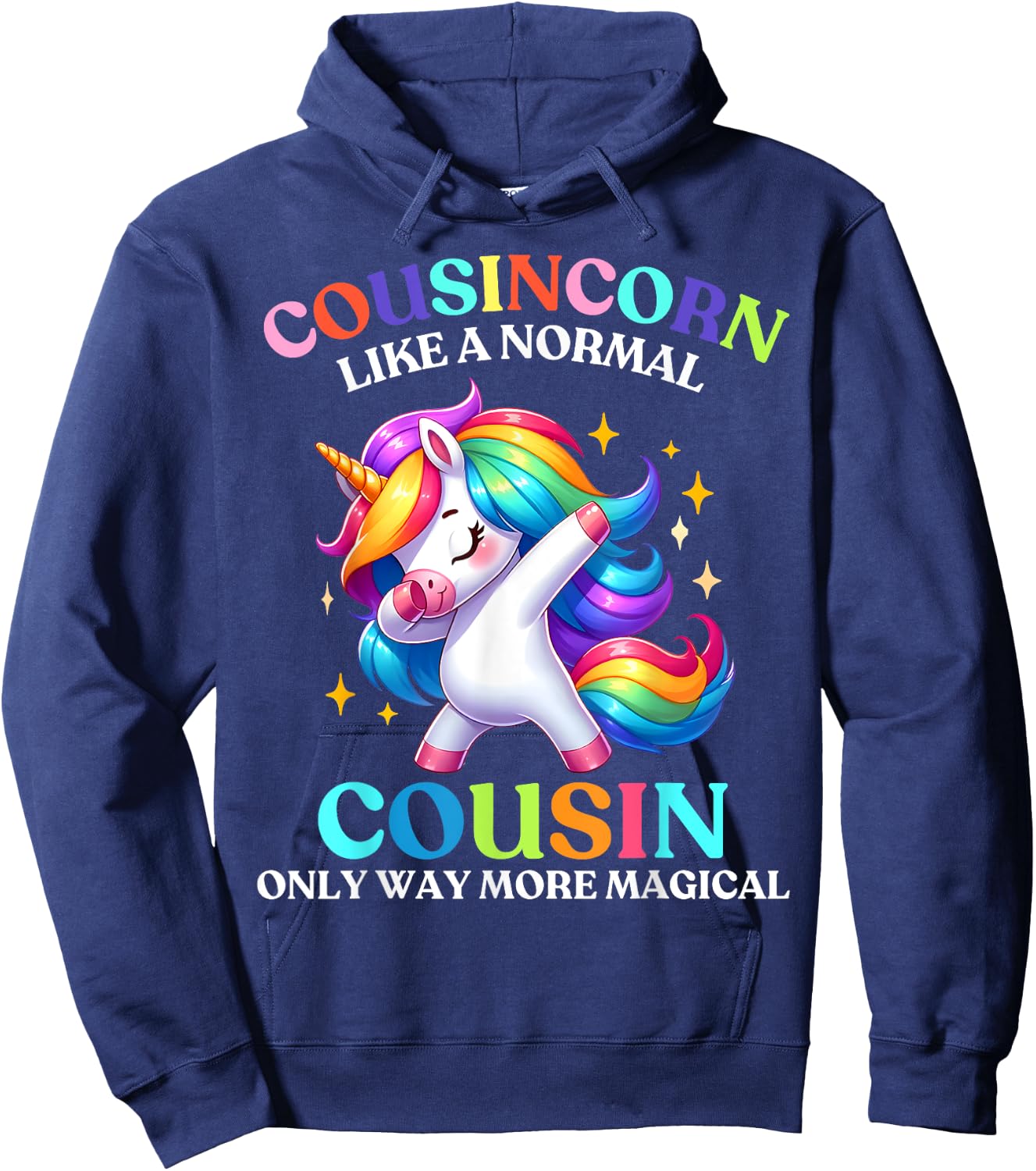 Cousincorn - Like A Cousin Only Awesome Dabbing Unicorn Hoodie - Hoodie | Navy