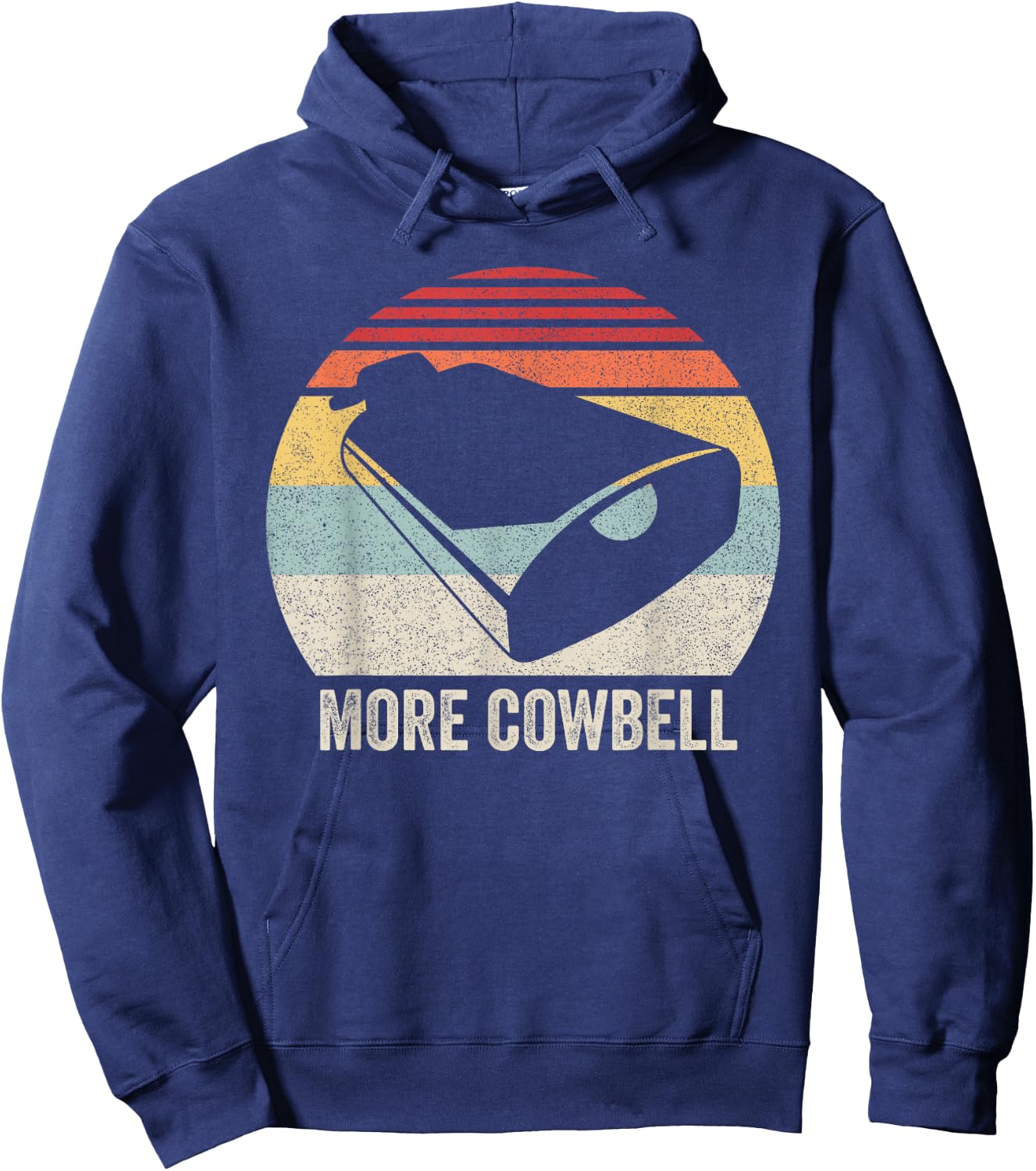 Retro More Cowbell Shirt Funny Drummer Gift Vintage Hoodie - Hoodie | Navy