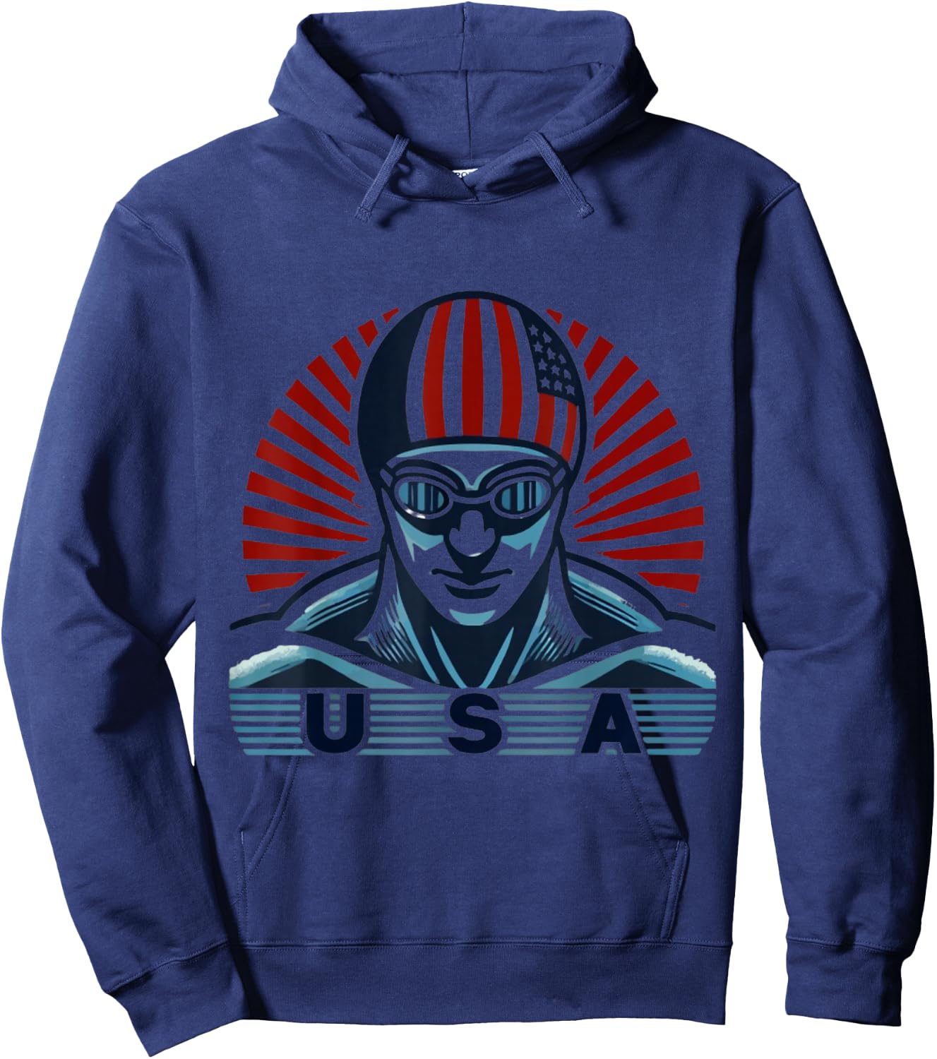 USA Swimmer Olympics Graphic Design Hoodie - Hoodie | Navy