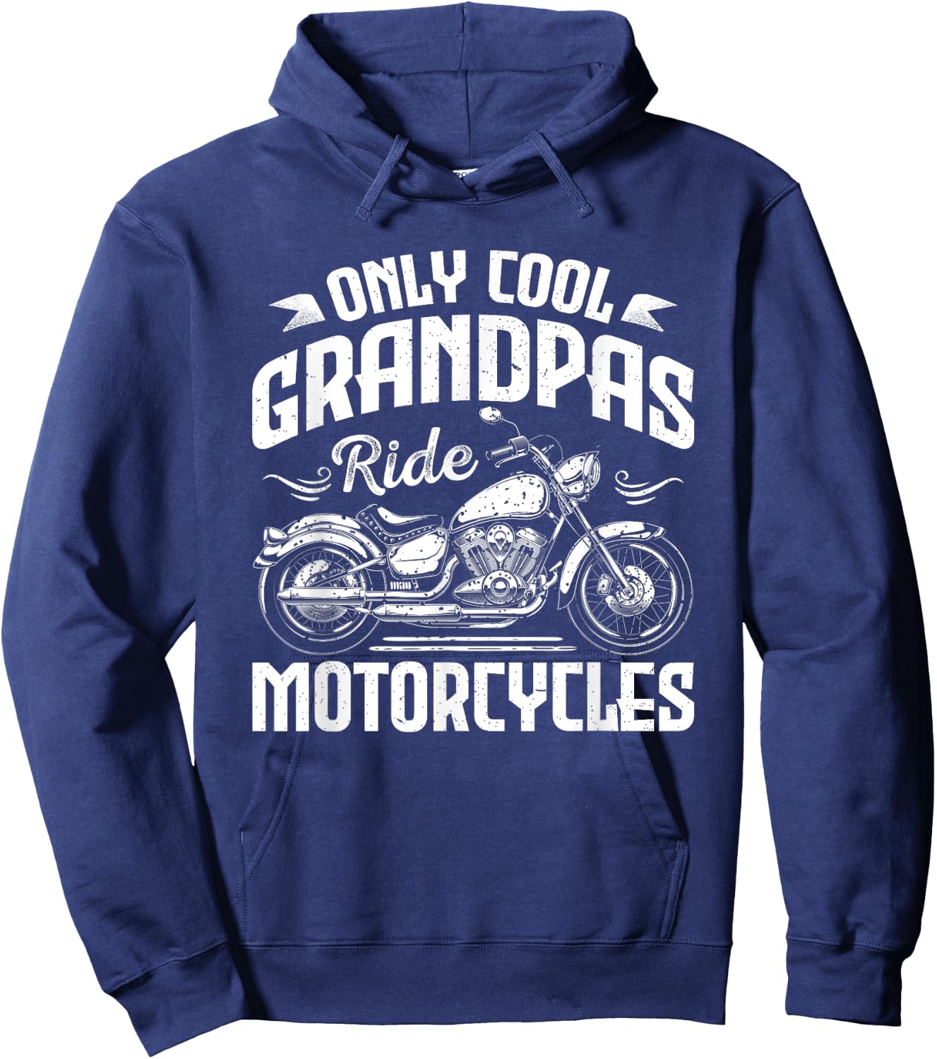 Only Cool Grandpas Ride Motorcycles - Funny Biker Grandpa Hoodie - Hoodie | Navy