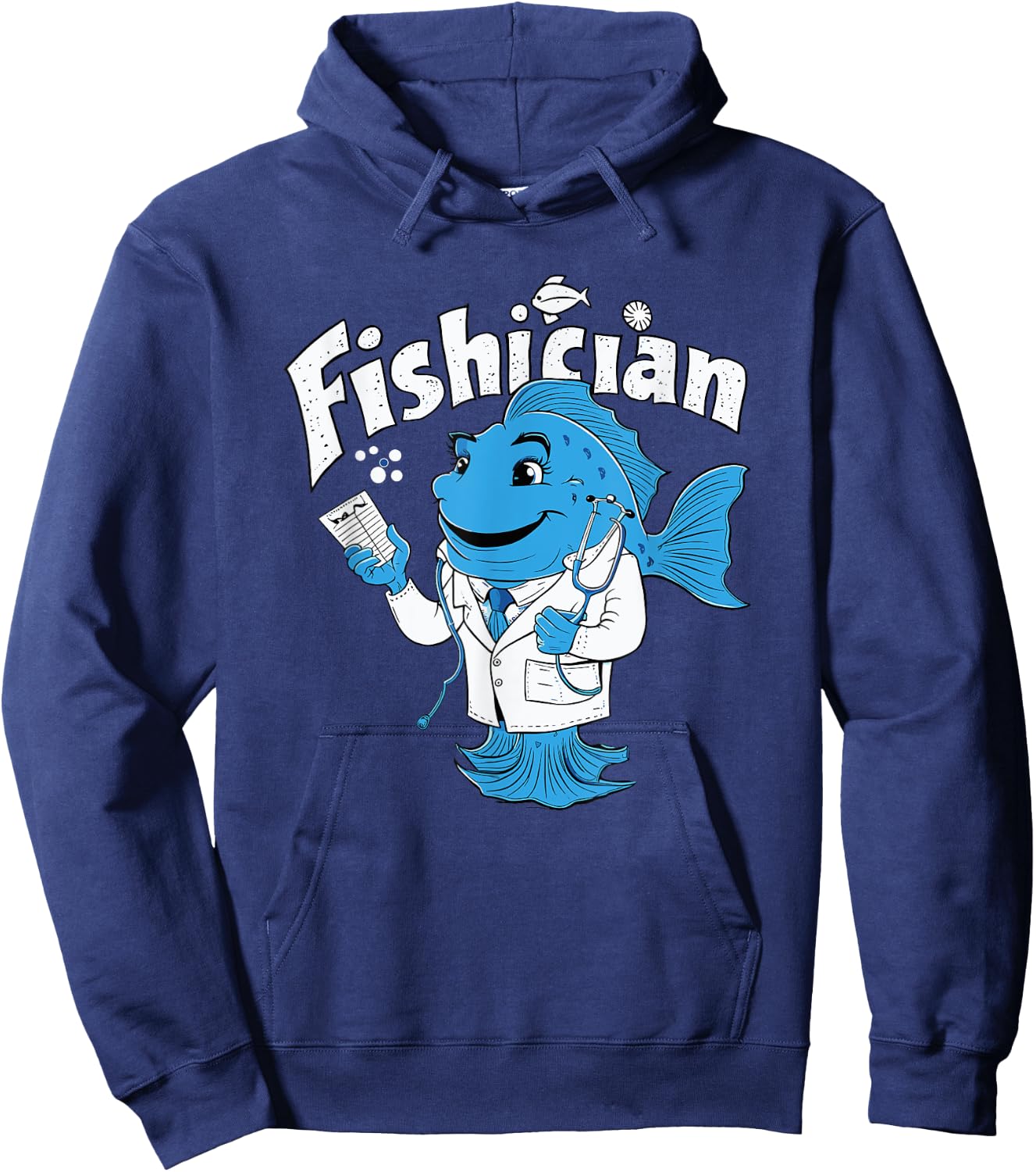Fishician Funny Fish Doctor Medical Professional Hoodie - Hoodie | Navy