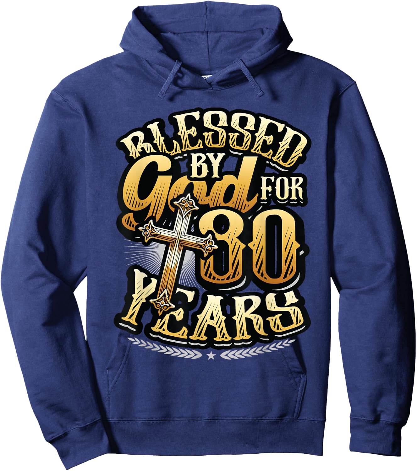 Blessed By God For 80 Years Religious Themed 80th Birthday Hoodie - Hoodie | Navy