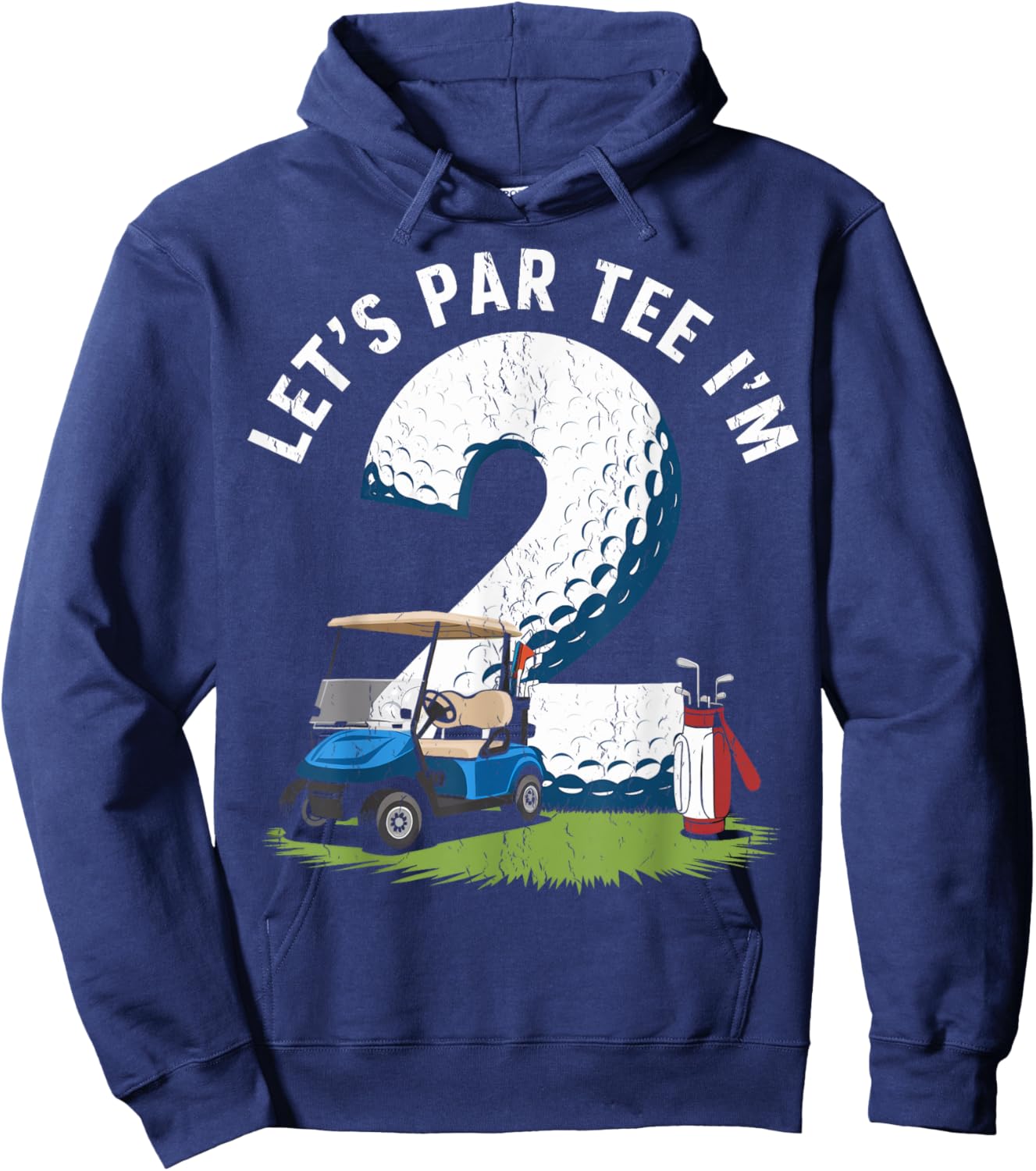 Cute 2nd Birthday Golf 2 Year Old Golf Let's Par I'm 2 Hoodie - Hoodie | Navy