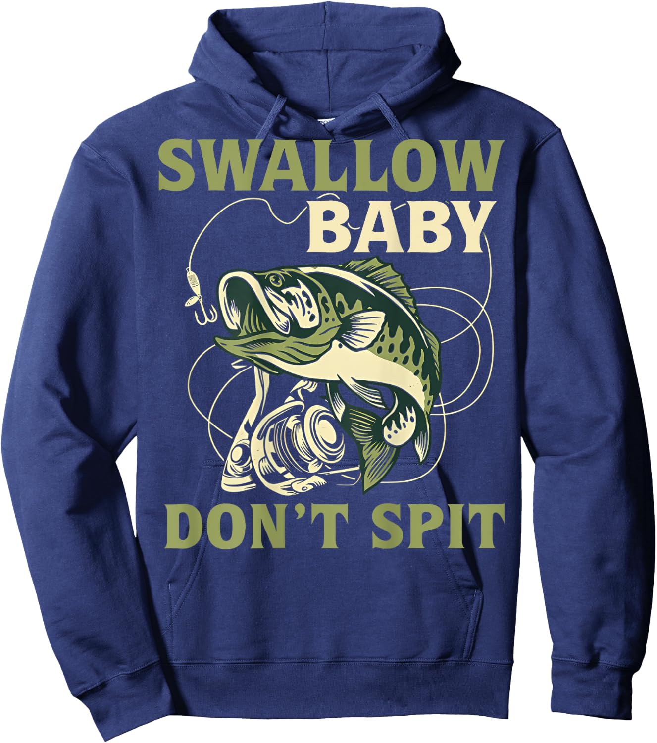 Swallow Baby Don't Spit Funny Fishing Hoodie - Hoodie | Navy