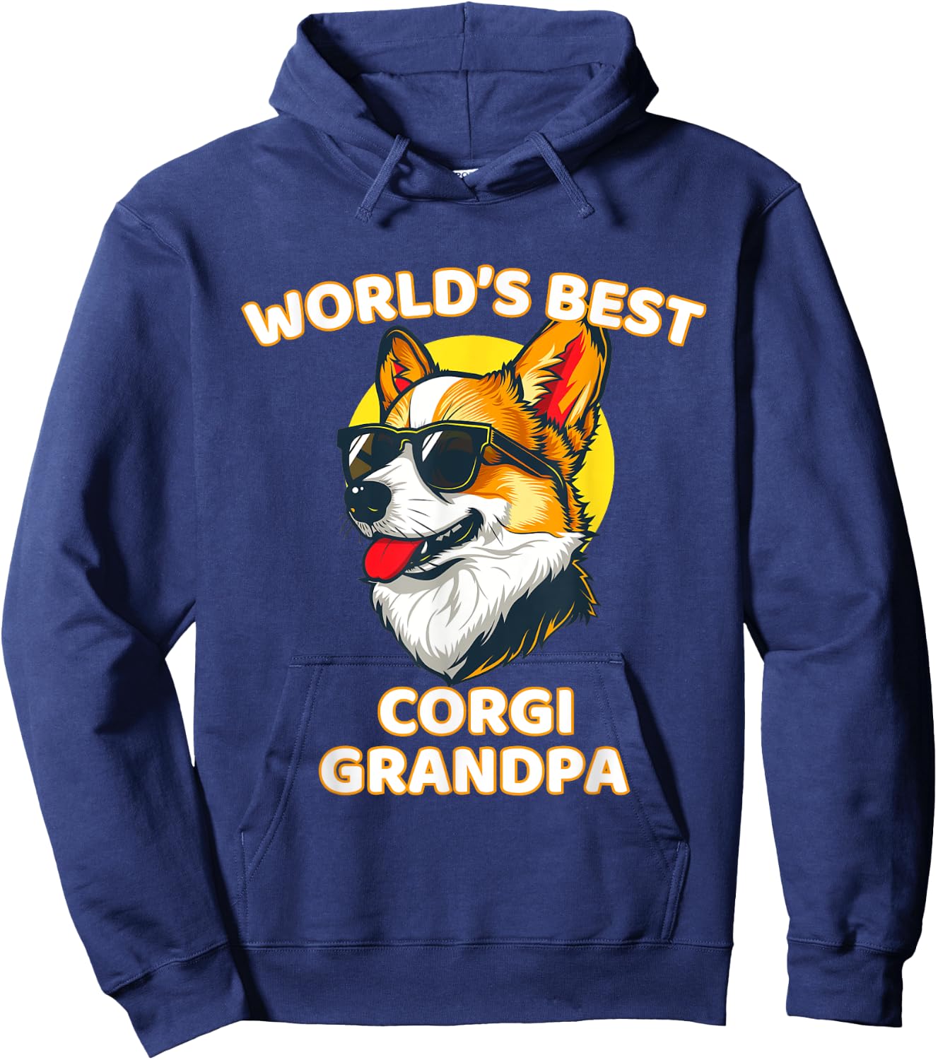 Funny World's Best Corgi Grandpa Hoodie - Hoodie | Navy