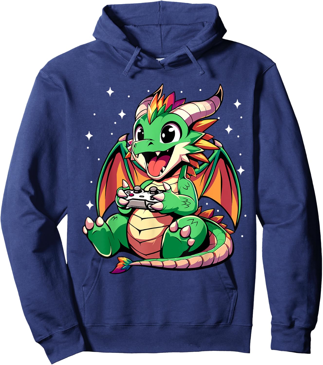 Cute Dragon Playing Video Games - Funny Gamer Boys Kids Hoodie - Hoodie | Navy