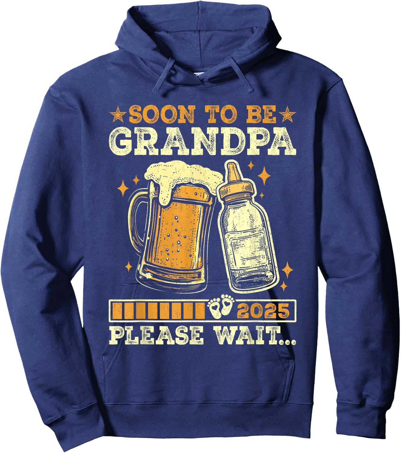 Soon To Be Grandpa 2025 Pregnancy Announcement Loading Hoodie - Hoodie | Navy