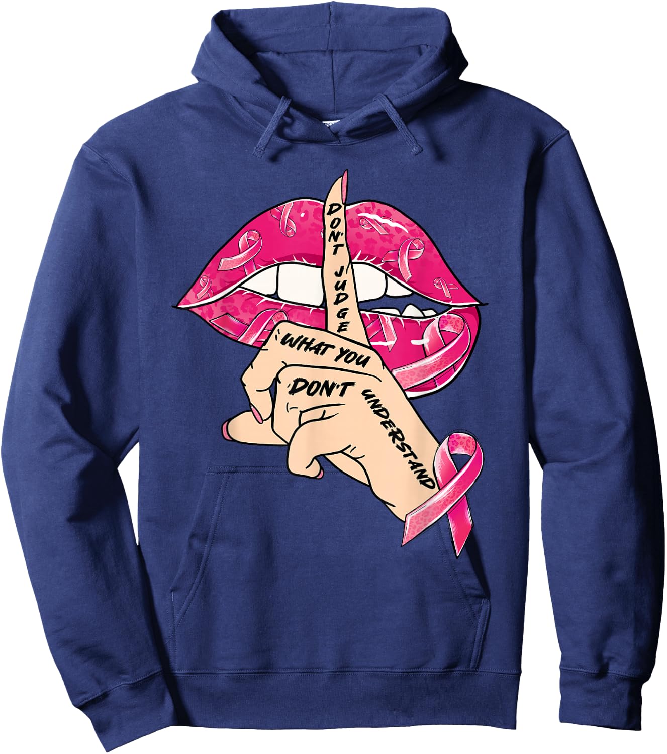Breast Cancer Awareness Don't Judge What You Dont Understand Hoodie - Hoodie | Navy