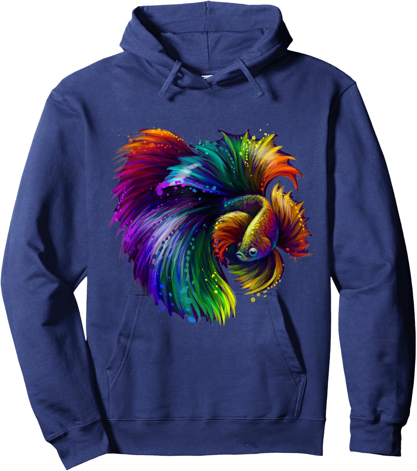 Tropical Colorful Fish Illustration Novelty Graphic Designs Hoodie - Hoodie | Navy