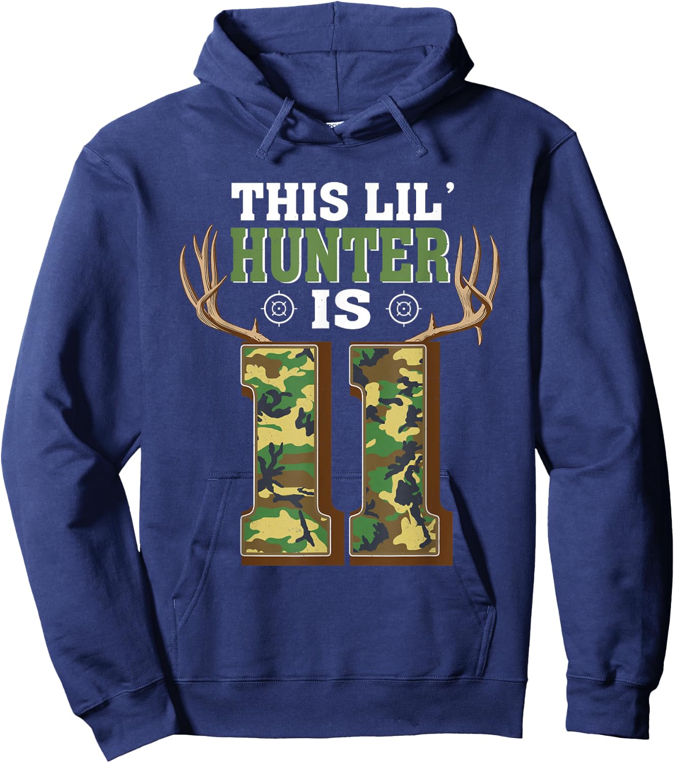 11th Birthday Hunting Deer 11 Year Old Hunter Hoodie - Hoodie | Navy