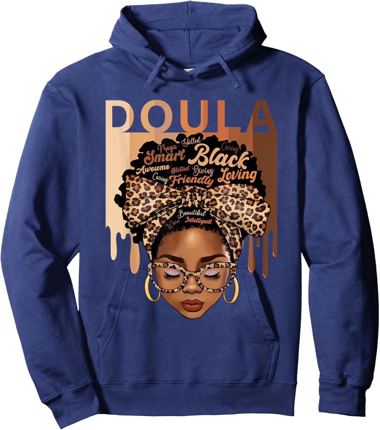 Doula Appreciation Birth Doula Postpartum Dope black Doula Hoodie - Hoodie | Navy