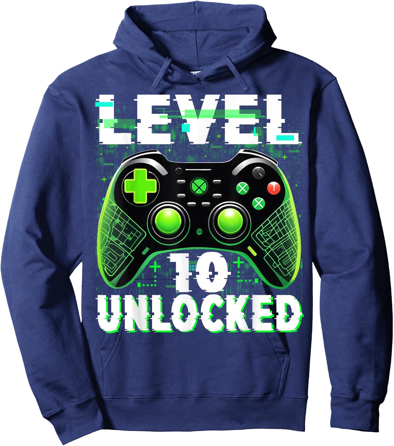 Level 10 Unlocked Shirt Funny Video Gamer Geek 10th Birthday Hoodie - Hoodie | Navy