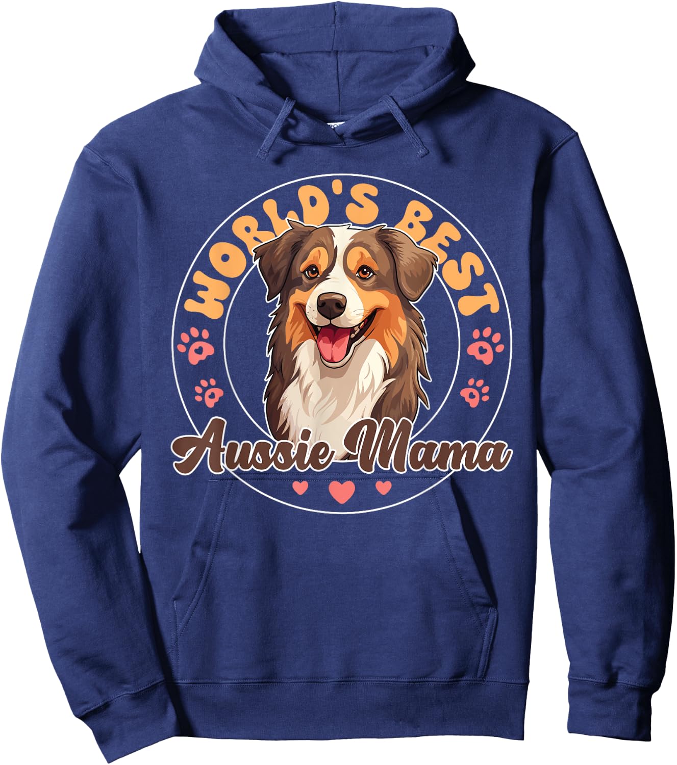 Australian Shepherd Red Tri Dog World's Best Aussie mama Men Women Kids Hoodie - Hoodie | Navy