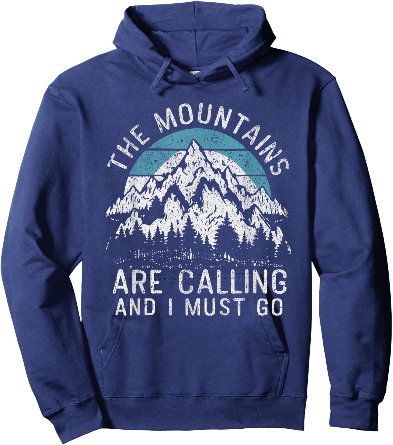 The Mountains Are Calling Hiking Camping Men Women Kids Hoodie - Hoodie | Navy