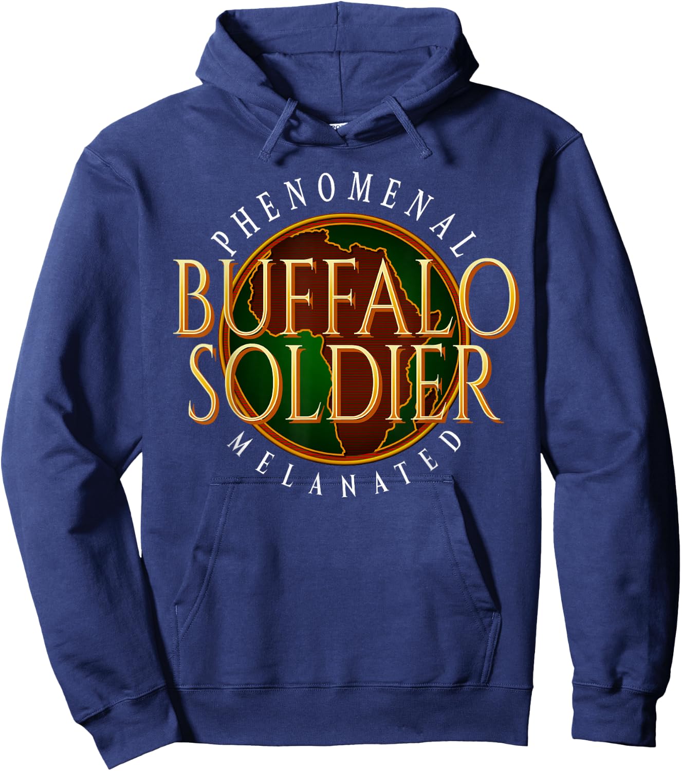 Buffalo Soldier Phenomenal Melanated Legacy Art Hoodie - Hoodie | Navy