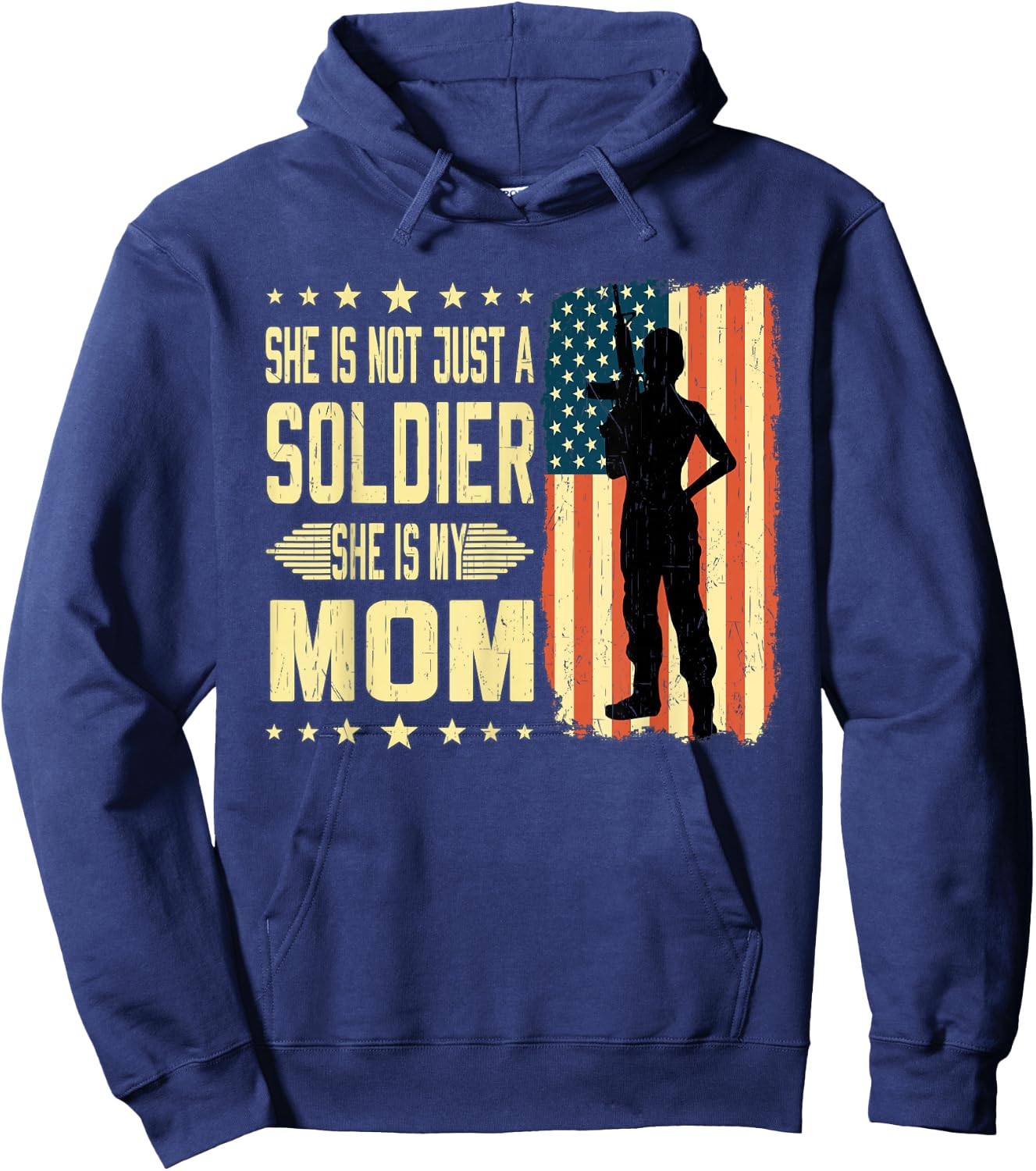My Mom Is A Soldier Hero Proud Army Daughter Son Military Hoodie - Hoodie | Navy