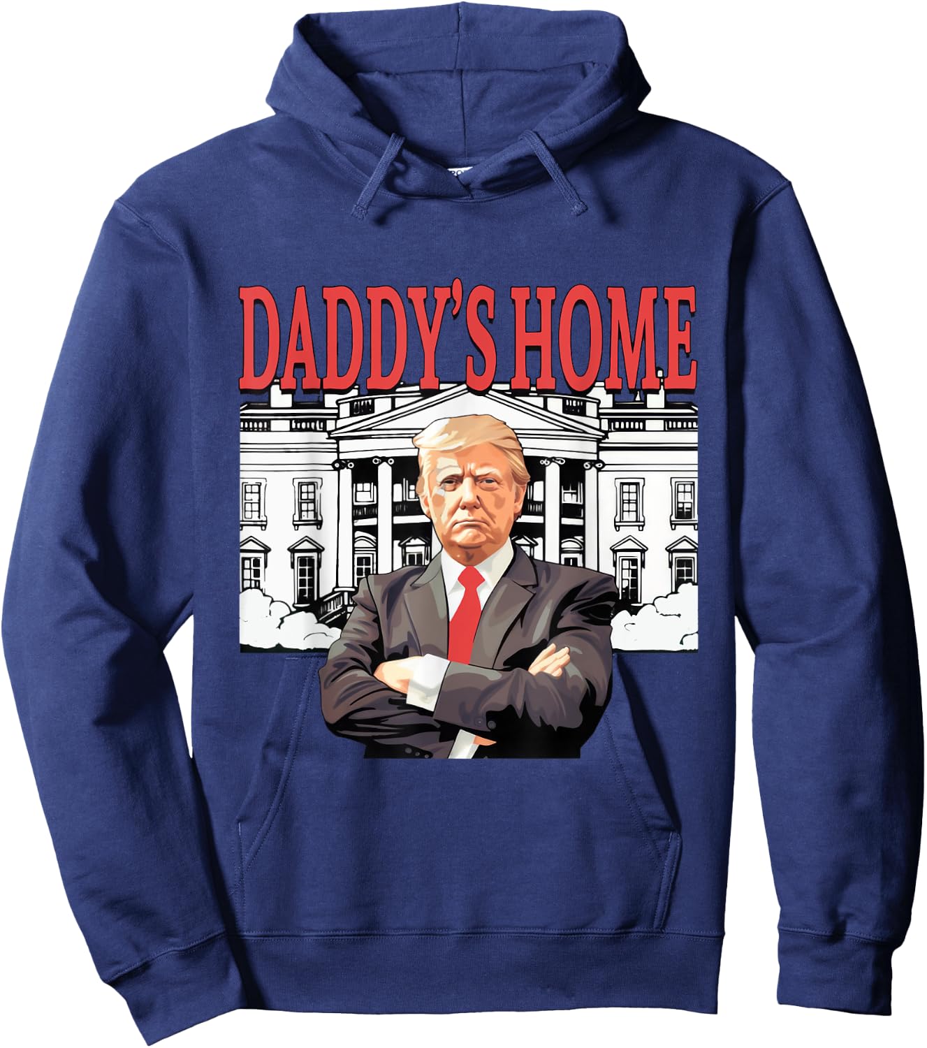 Trump 2024 Take America Back, Daddy's Home Trump 2024 Hoodie - Hoodie | Navy