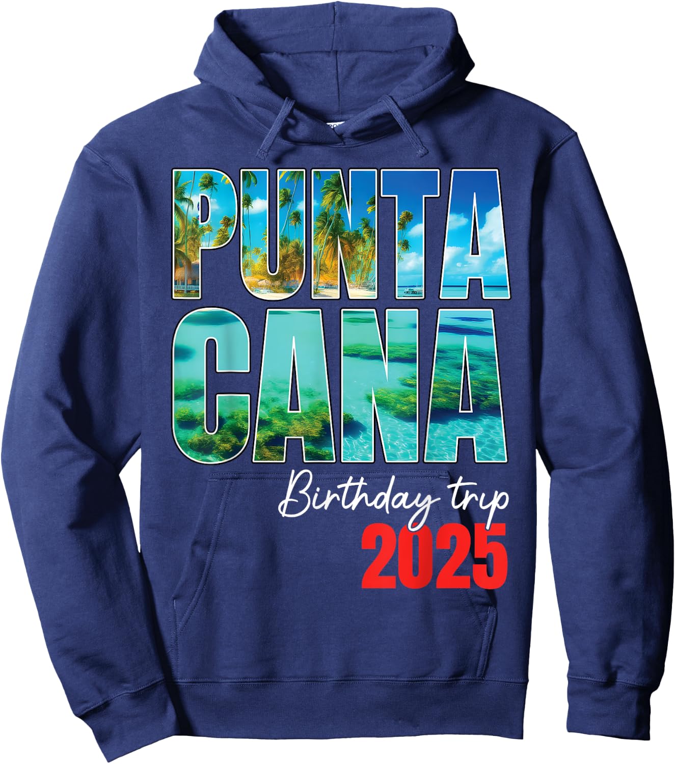 Punta Cana Birthday Trip 2025 Dominican Party Cruise Crew Hoodie - Hoodie | Navy