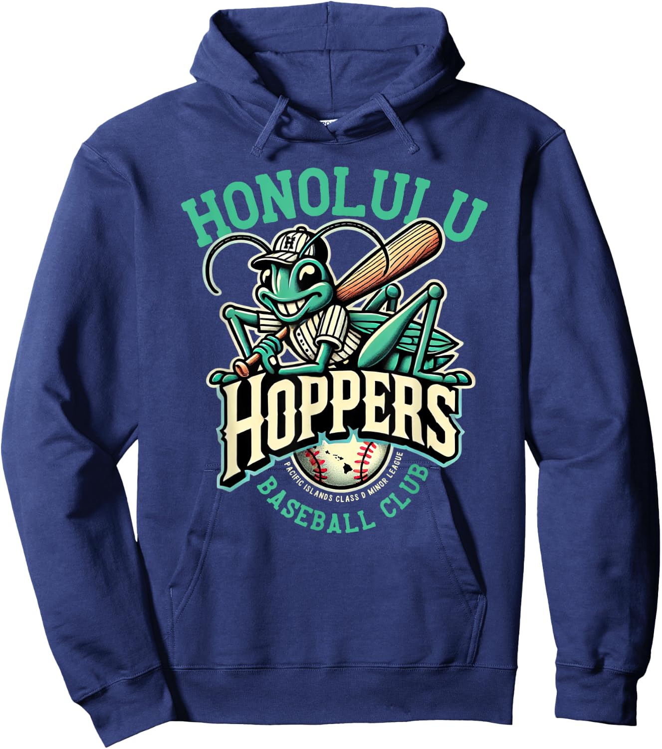 Honolulu Hoppers Retro Minor League Baseball Team Hoodie - Hoodie | Navy