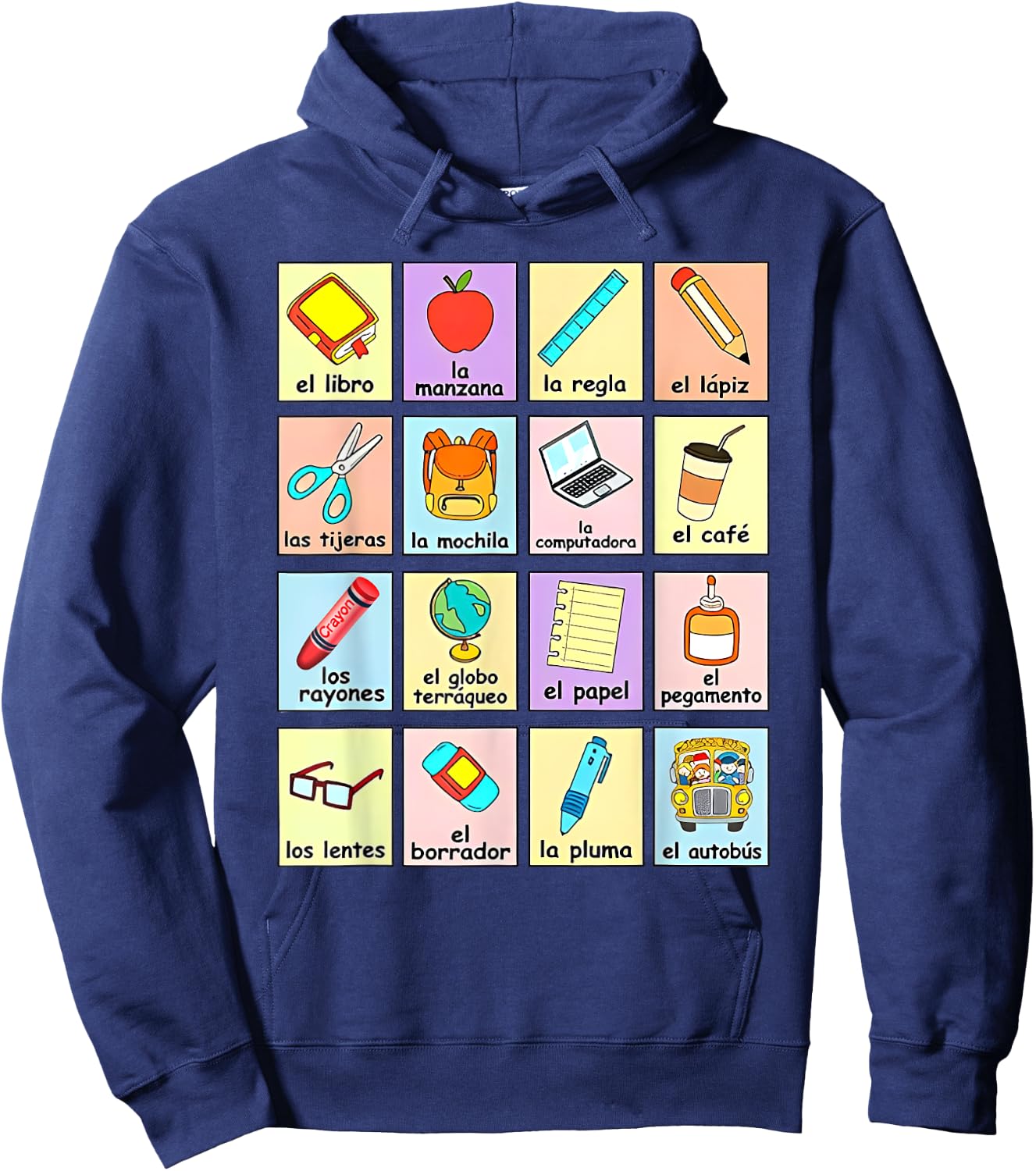 Maestra Bilingual Back to School Spanish Teacher Student Hoodie - Hoodie | Navy