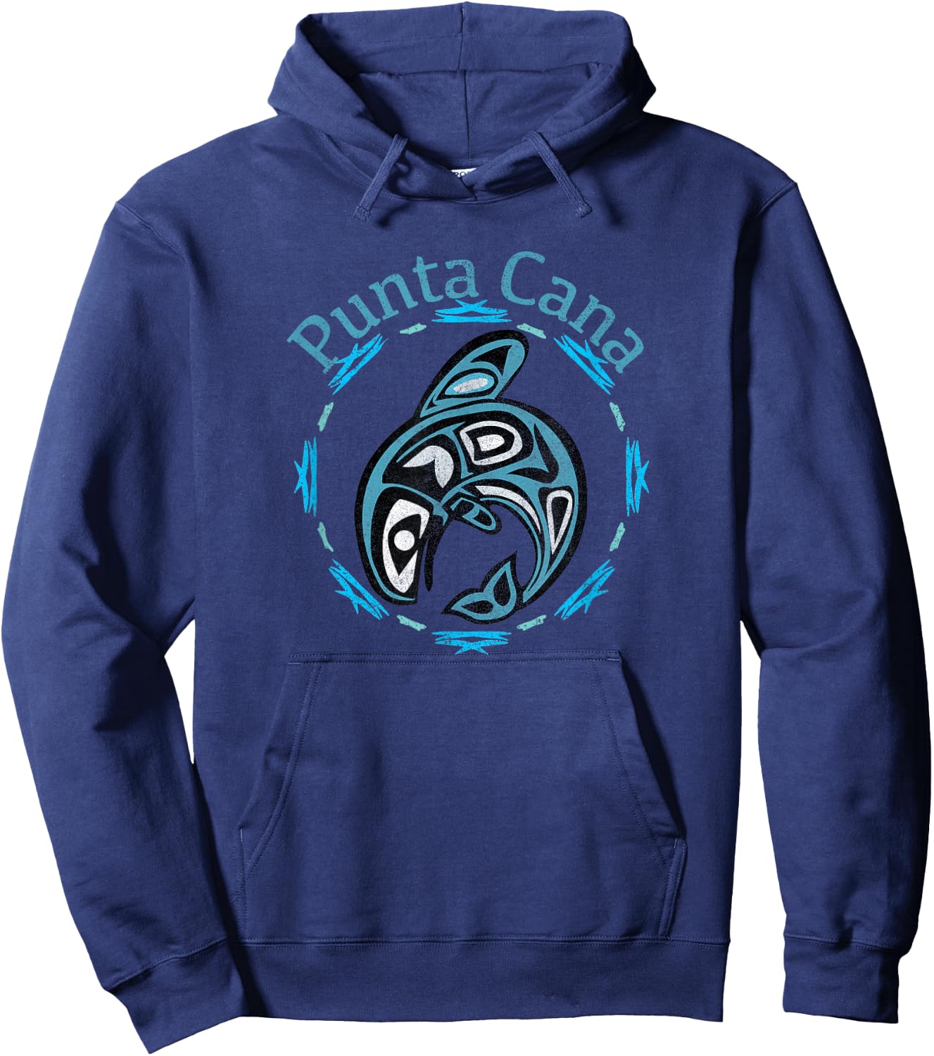 Punta Cana Vintage Tribal Fish Gift Hoodie - Hoodie | Navy