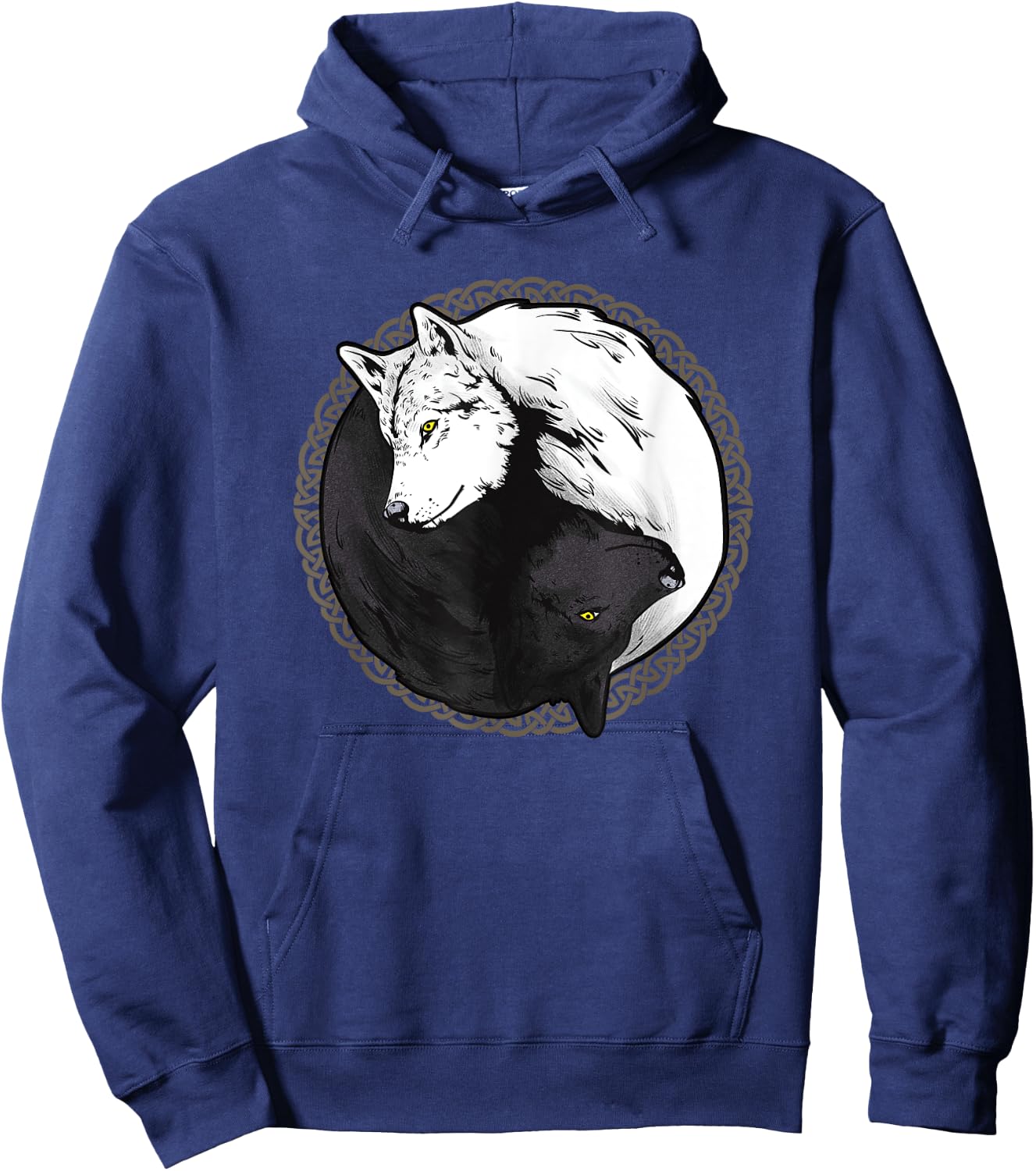 Wolf Shirts, Yin Yang Wolves Animal Gift Hoodie - Hoodie | Navy