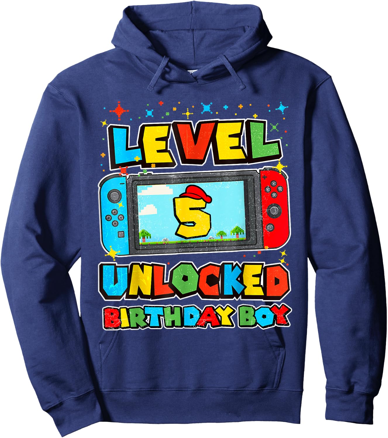 Level 5 Unlocked Birthday Boy Happy 5th Birthday Videos Game Hoodie - Hoodie | Navy