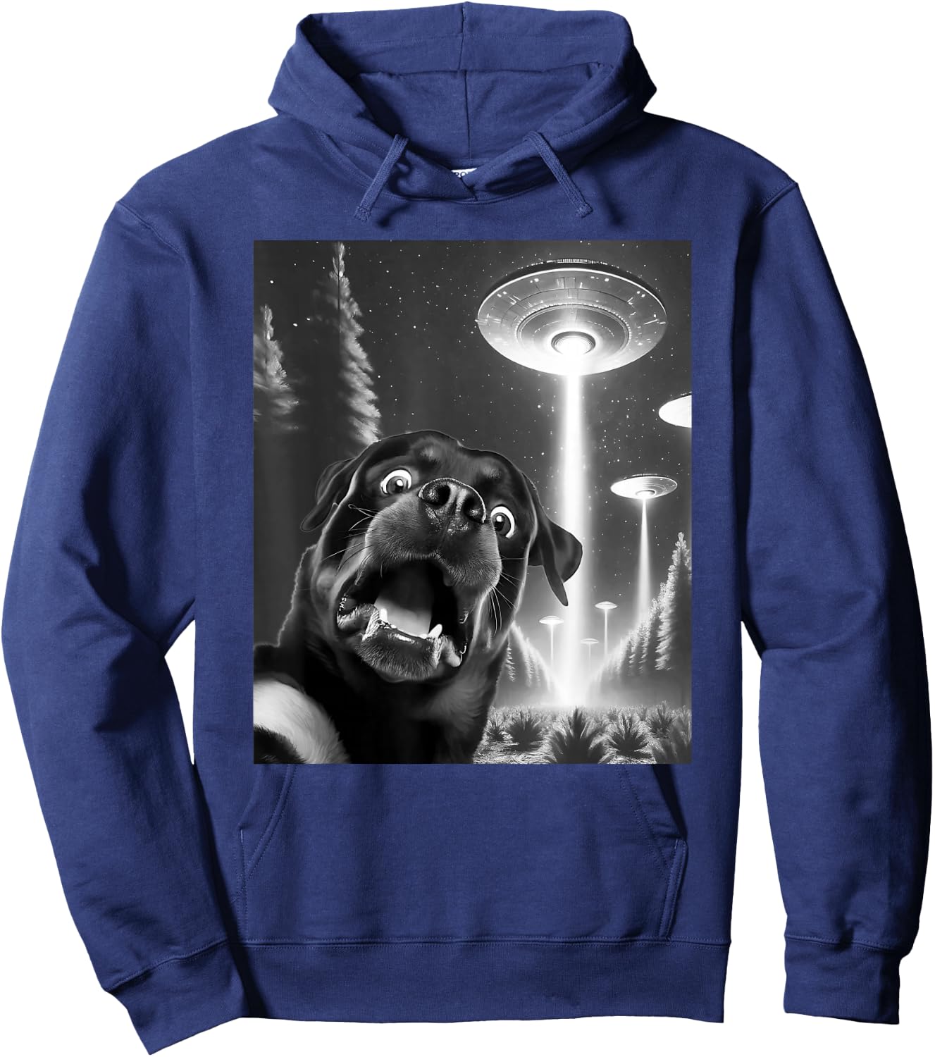Funny Rottweiler Alien UFO Taking a Selfie Dog Mom Dad Men Women Kids Hoodie - Hoodie | Navy
